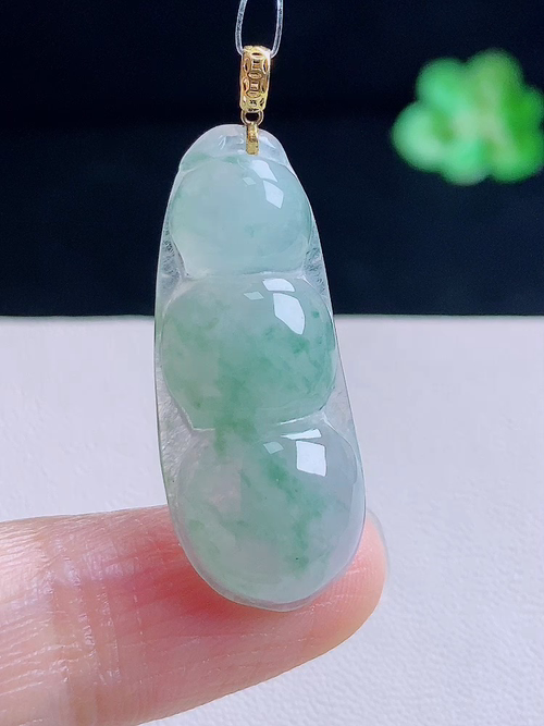 18k福豆，无裂，尺寸33.3/11.8/4.5，编号23dw5l  27