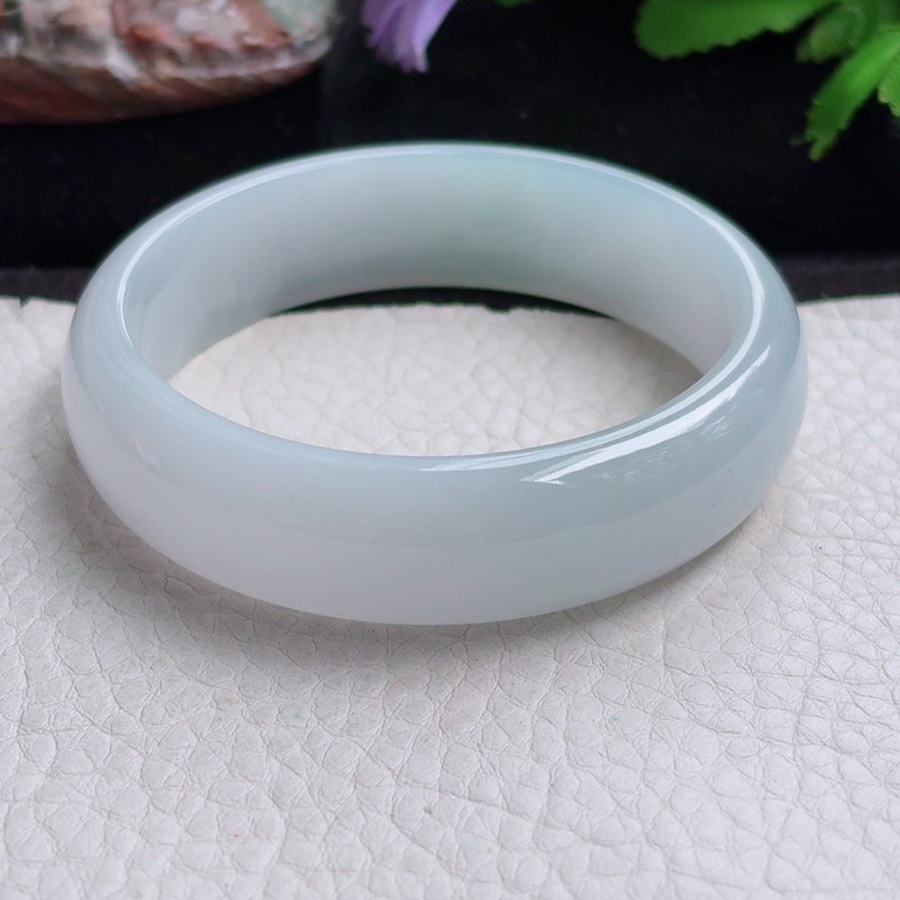 ee实拍56*15.5*6.6轮胎镯 缅甸翡翠a货手镯飘冰润正圈玉镯子