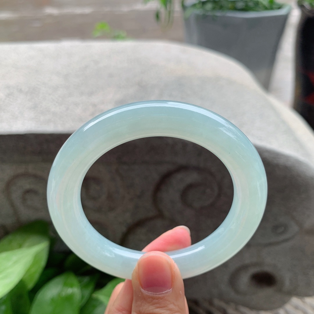 圈口55.2-11 【冰晴水圆条手镯】圆条55 56可戴