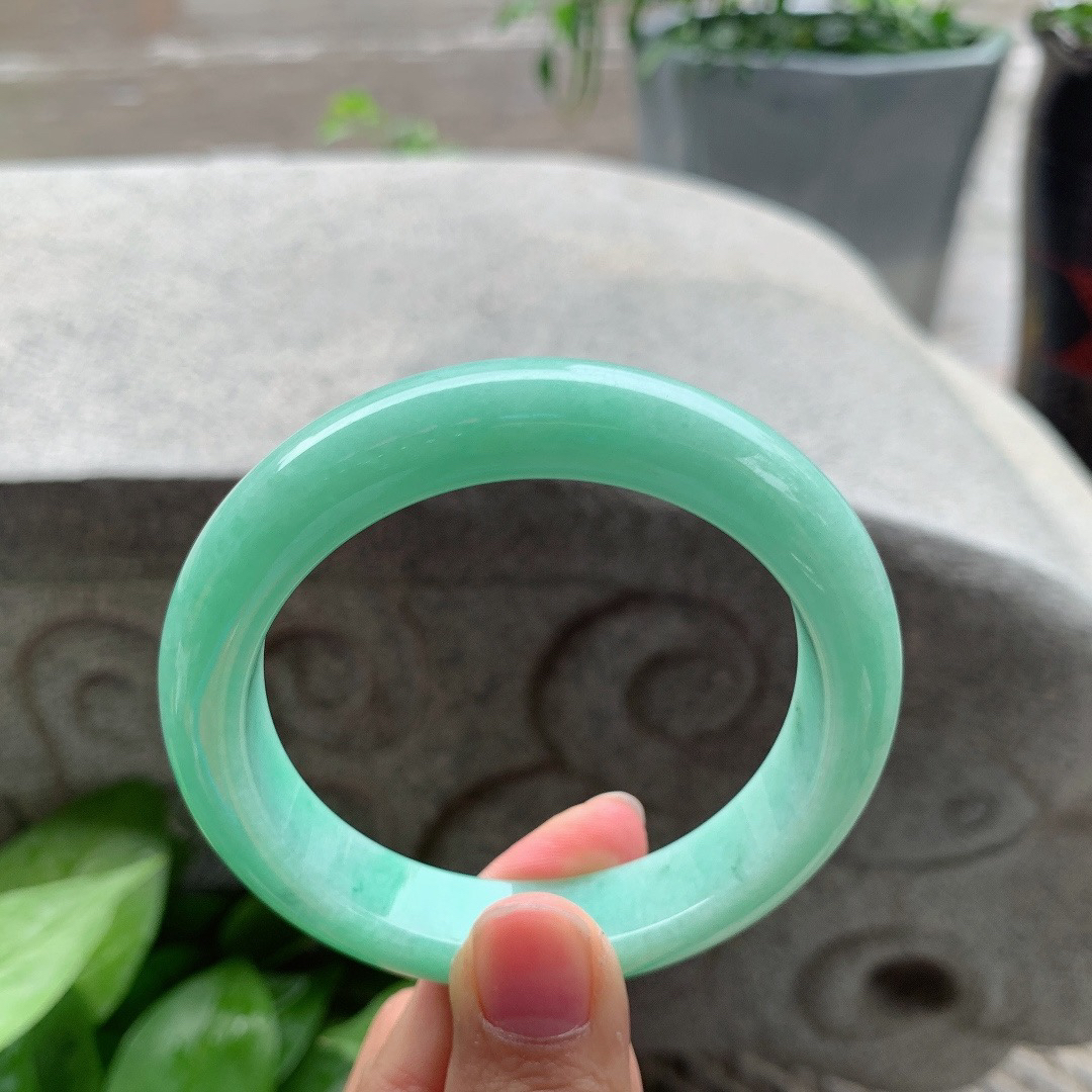 圈口57.8-12.6-9.2【满绿正圈手镯】正圈57 58可戴