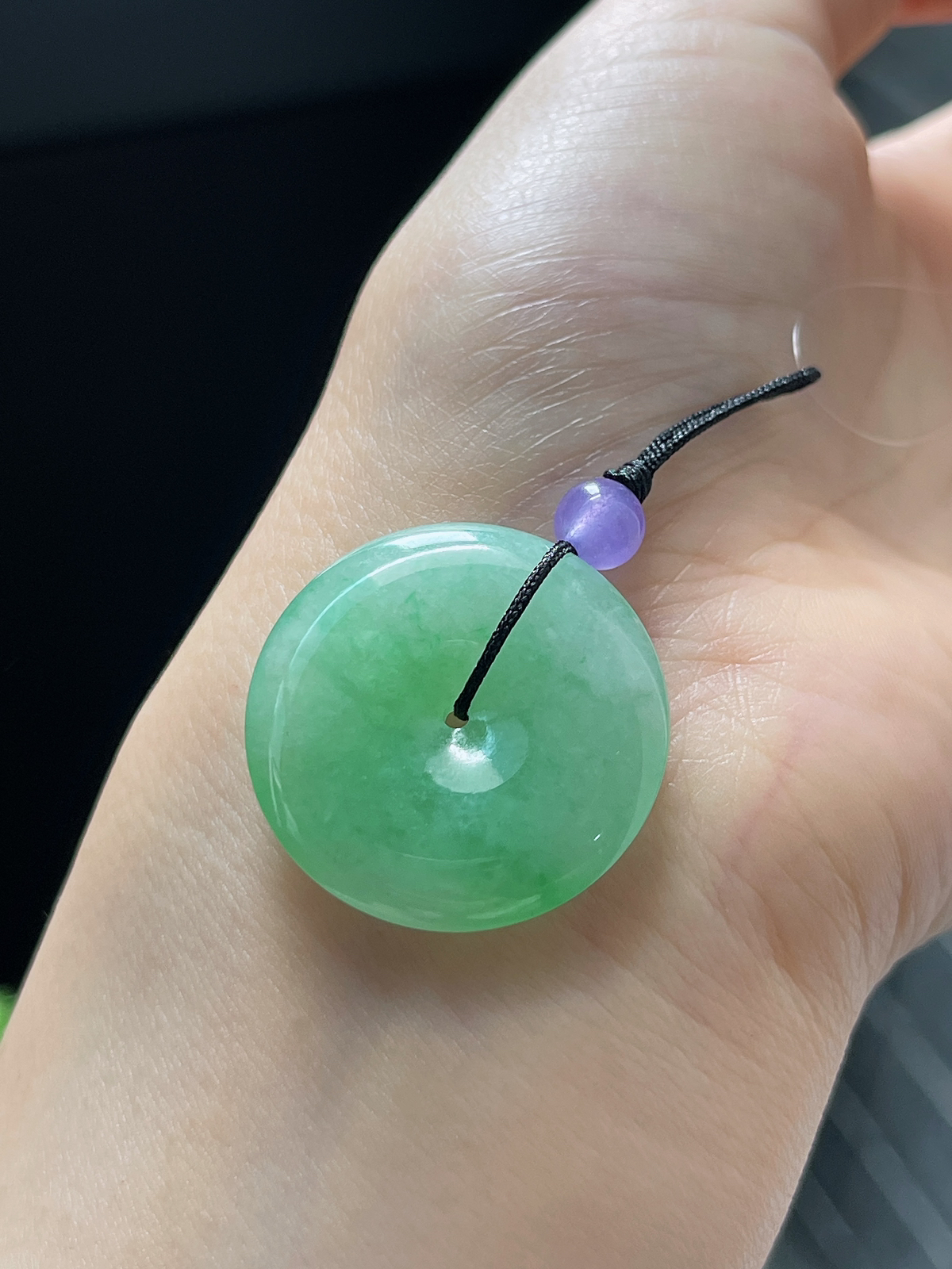 翡翠冰糯种绿色平安扣