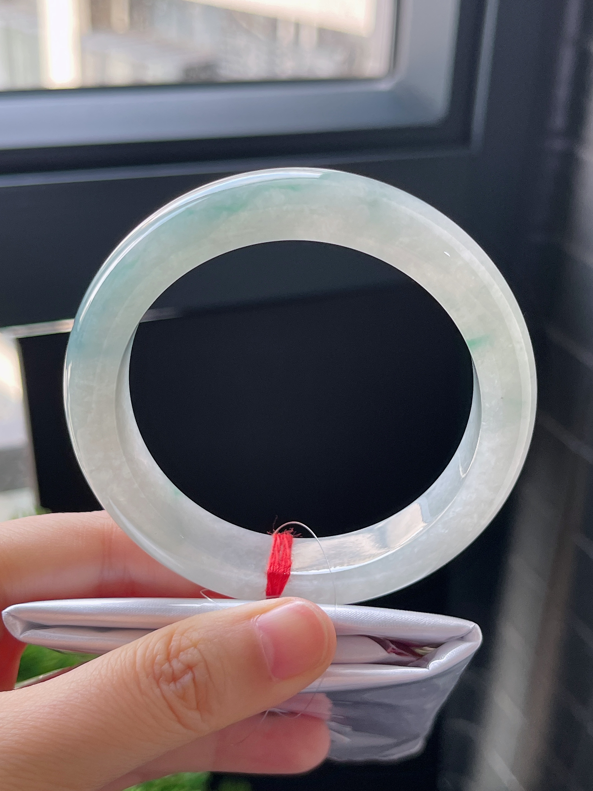 正圈57.8圈口，翡翠冰糯种飘花手镯