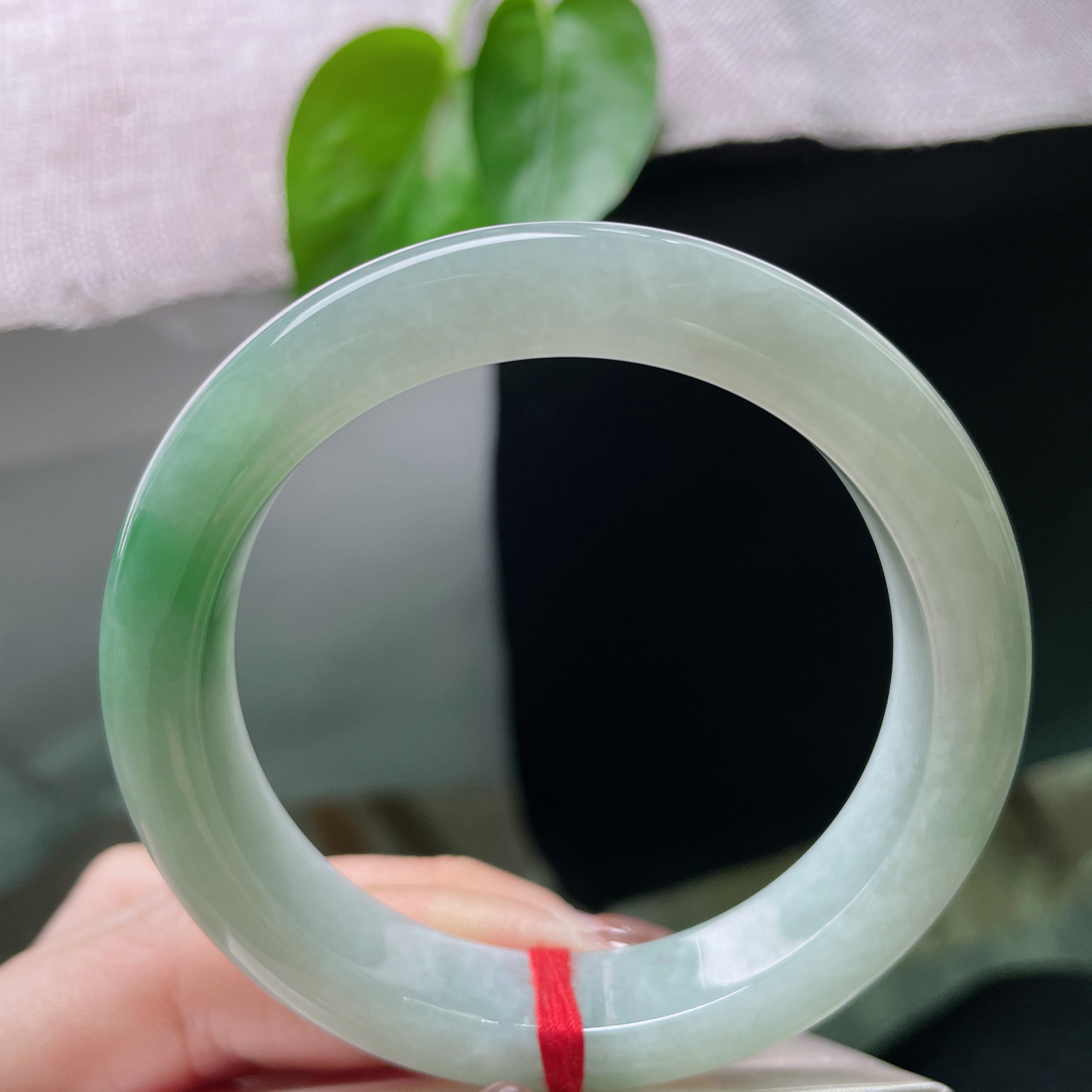 56/12.1/8.9，绿底正圈，一抹飘色增添几分韵味，种老，底子细腻，色纹，ss48469a..