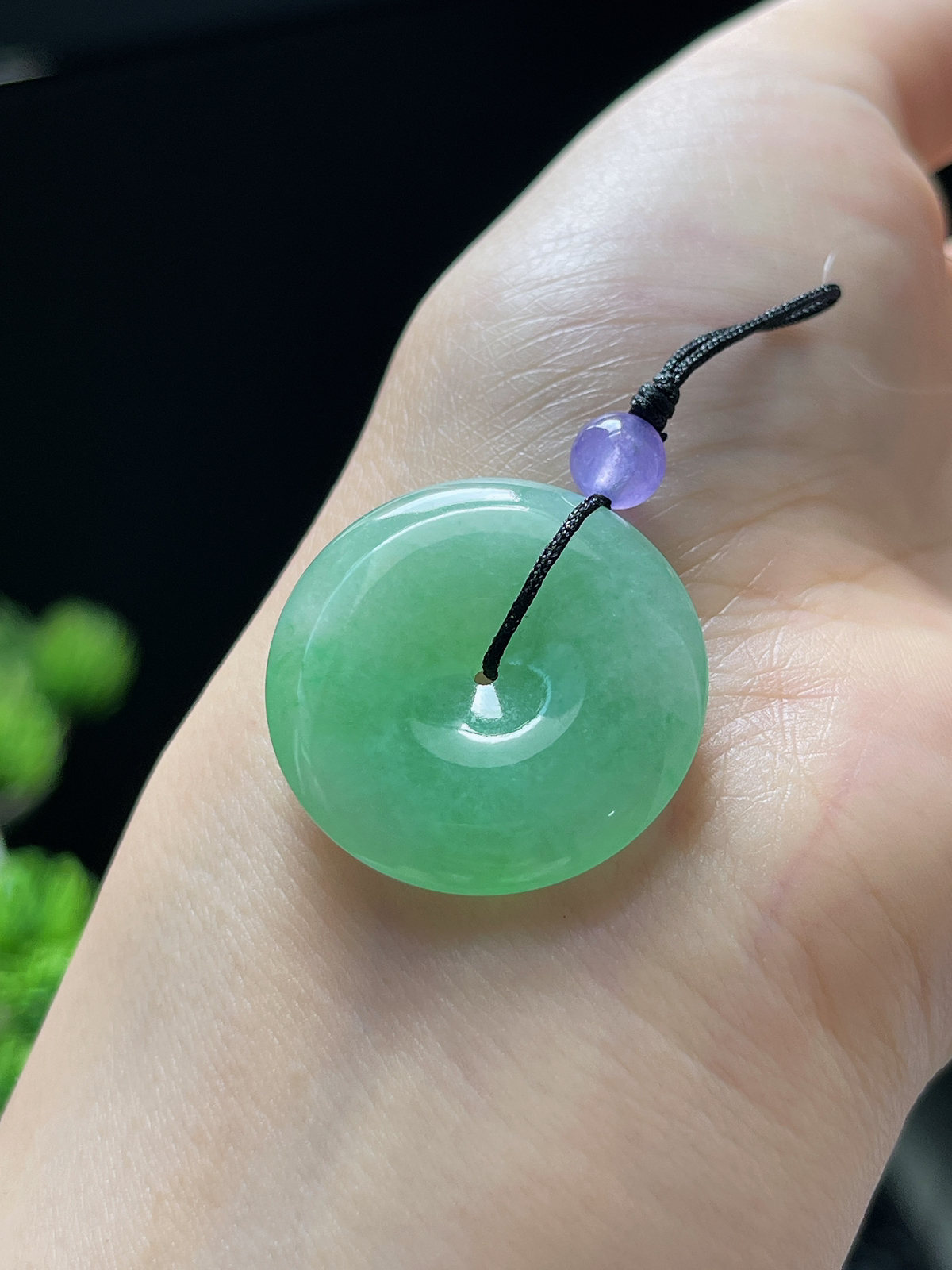 翡翠冰糯种绿色平安扣