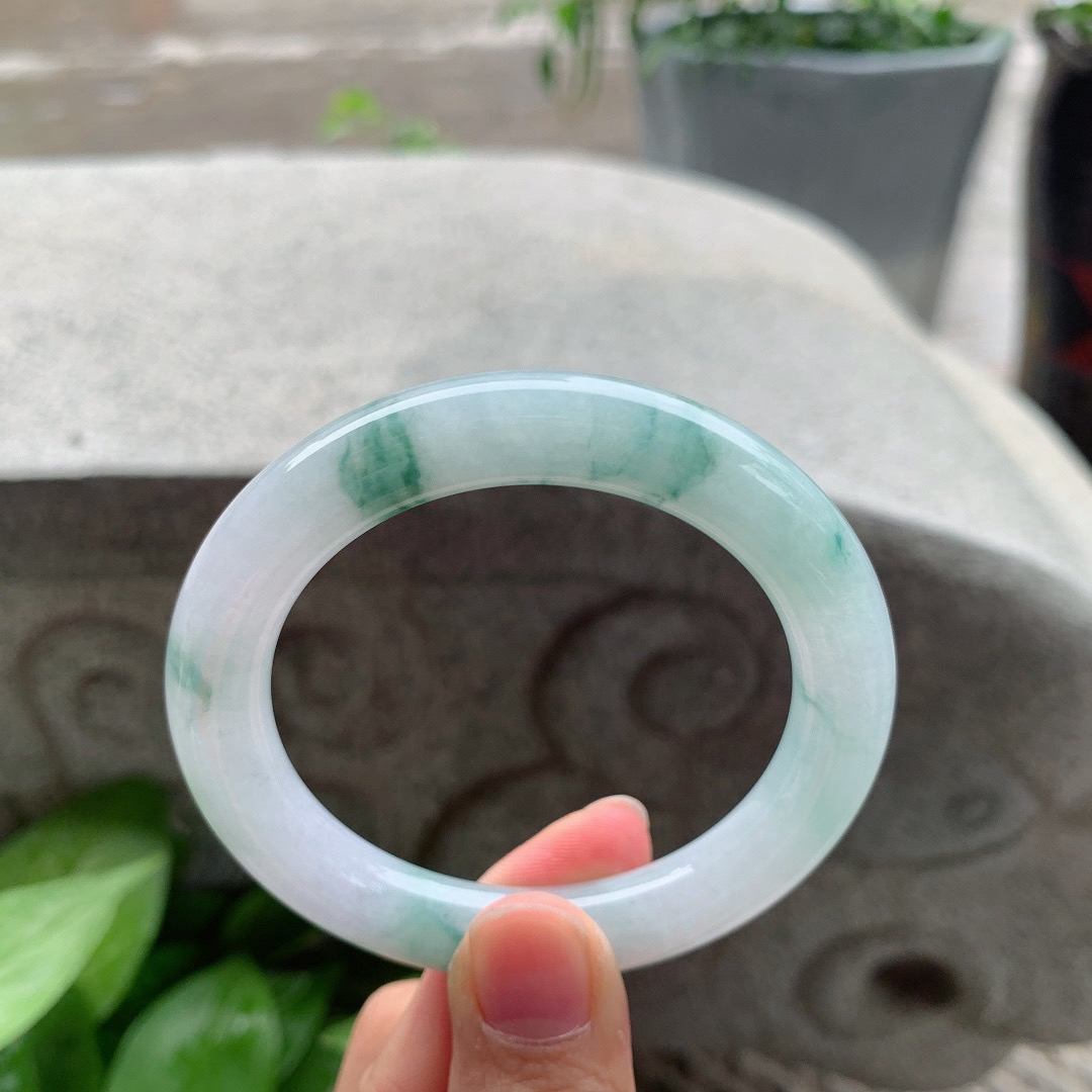 小圈口53-9.8 【冰飘花圆条手镯】圆条53 54可戴