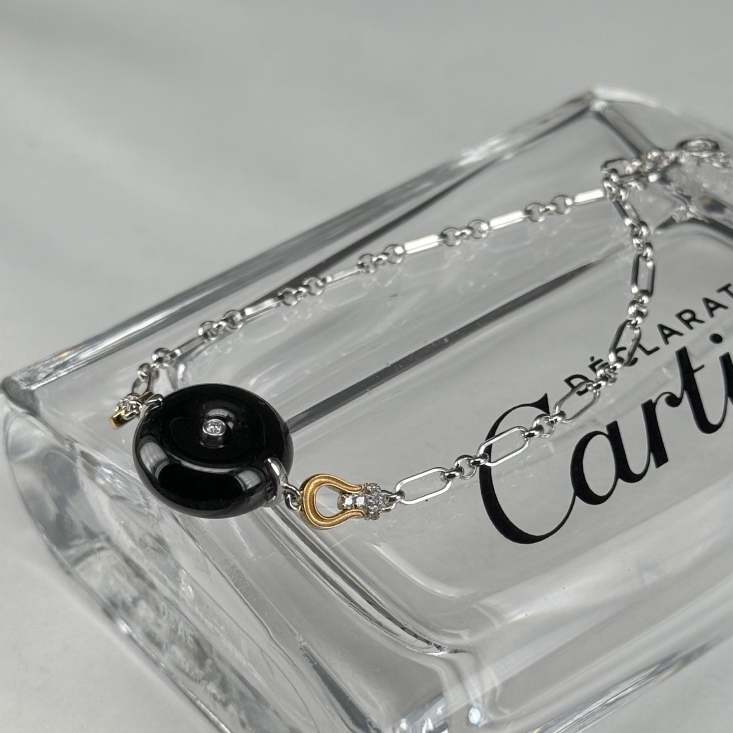 精品18k墨翠平安扣手链 重金豪镶 饱满大气 打灯通透 油性十足 尺寸13.3