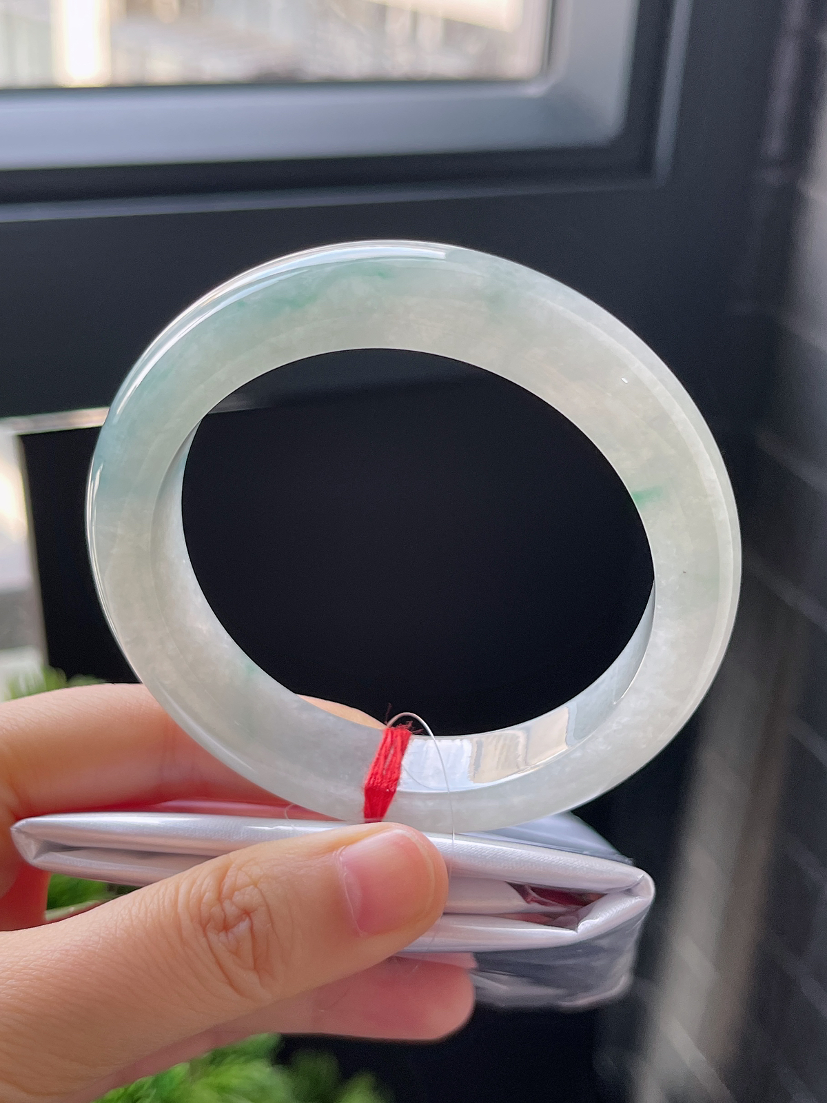 正圈57.8圈口，翡翠冰糯种飘花手镯