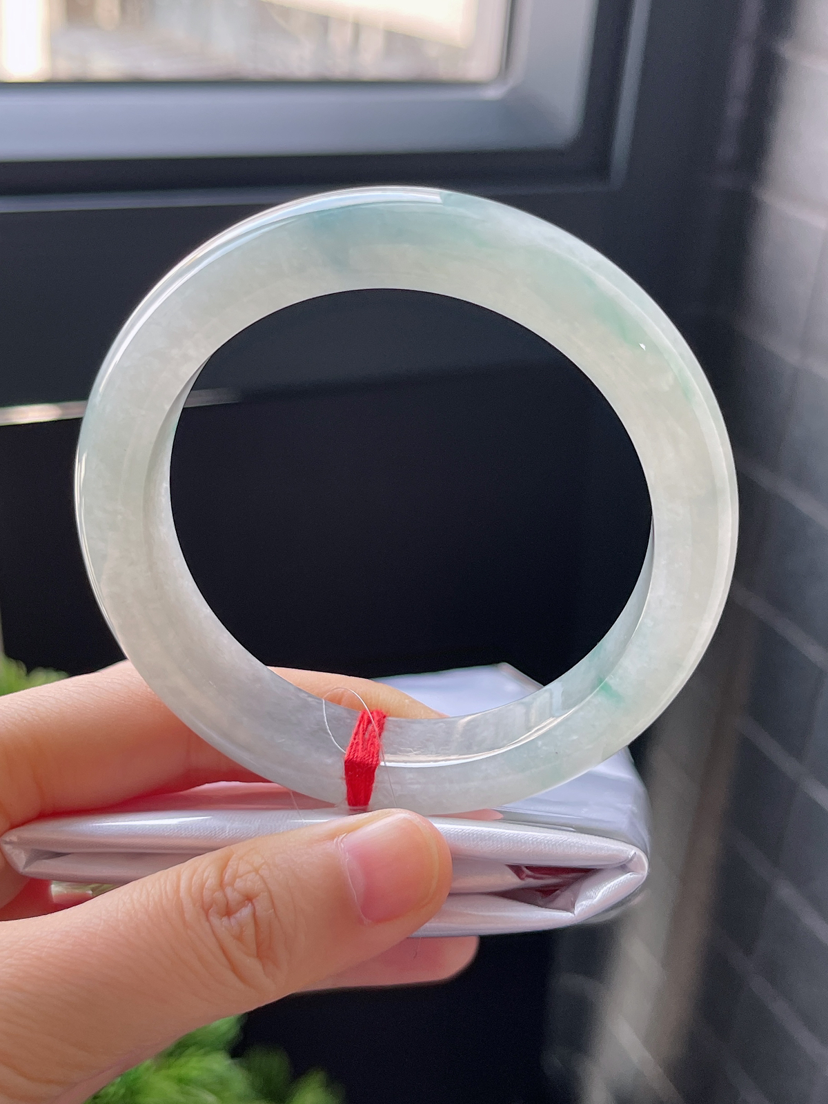 正圈57.8圈口，翡翠冰糯种飘花手镯