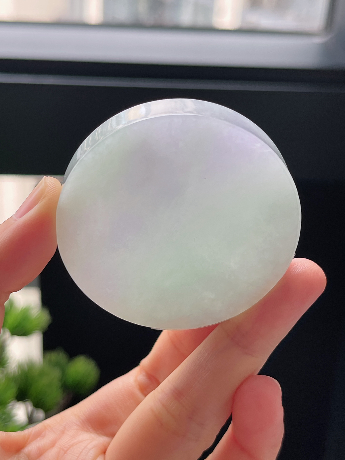 翡翠春带彩镯心