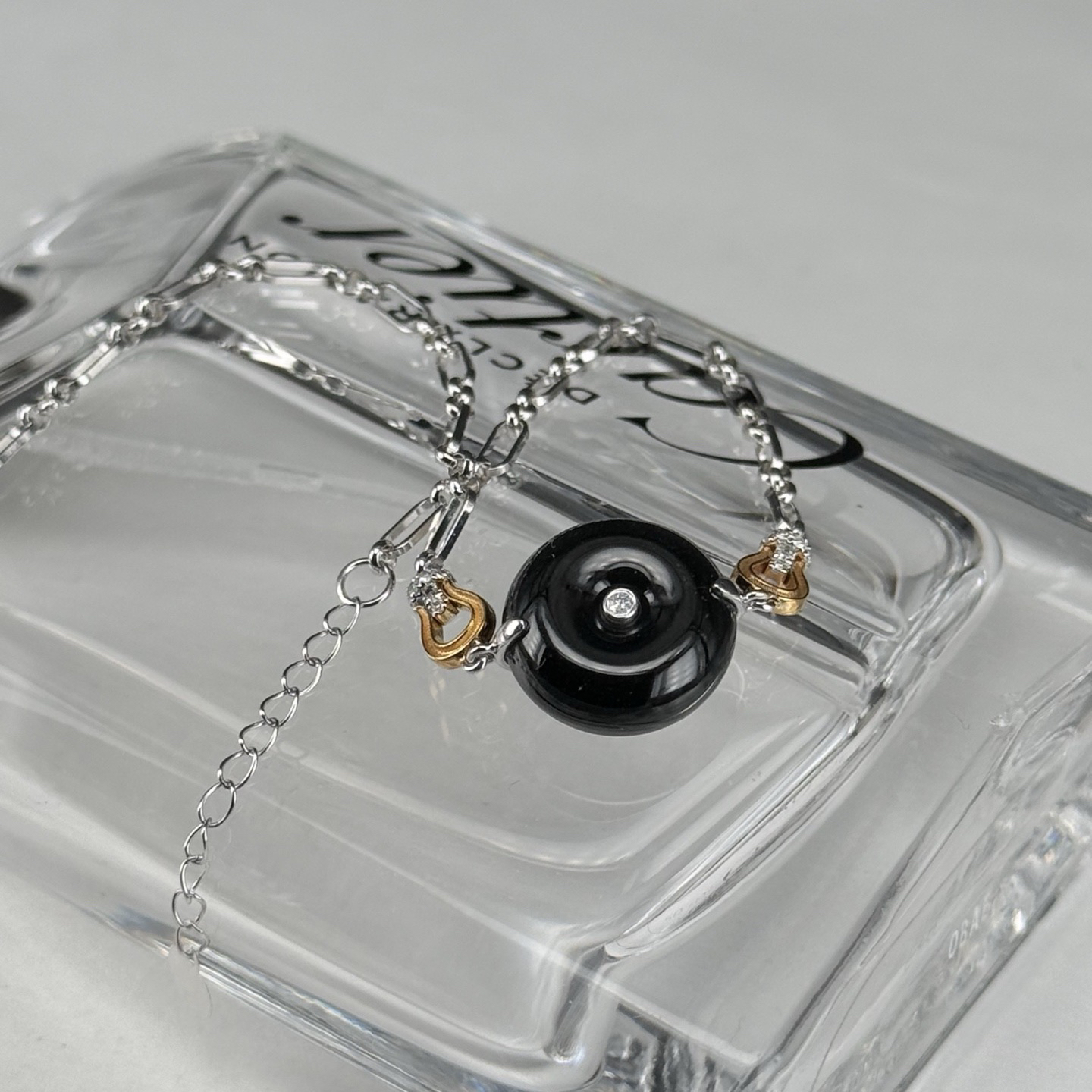 精品18k墨翠平安扣手链 重金豪镶 饱满大气 打灯通透 油性十足 尺寸13.3