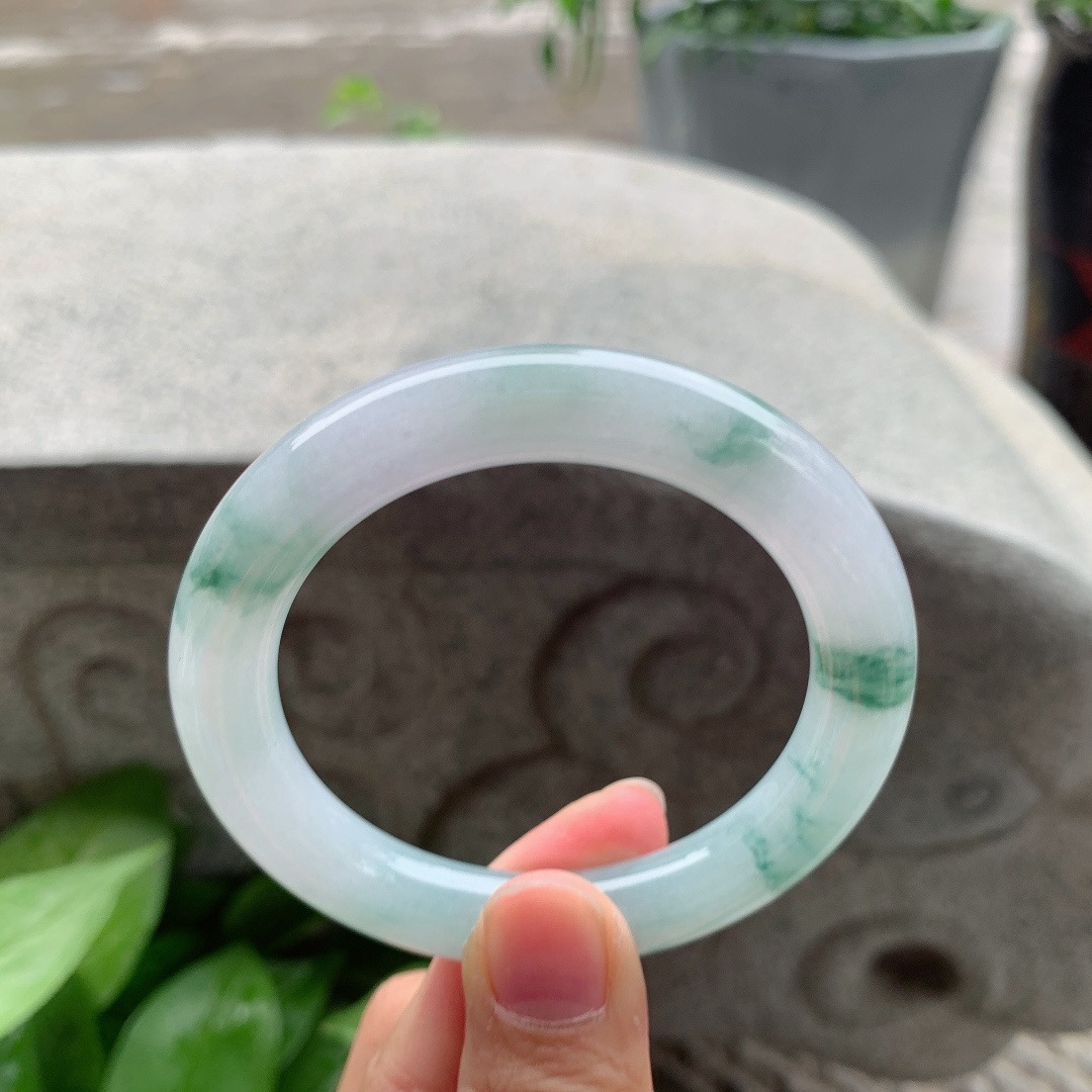 小圈口53-9.8 【冰飘花圆条手镯】圆条53 54可戴