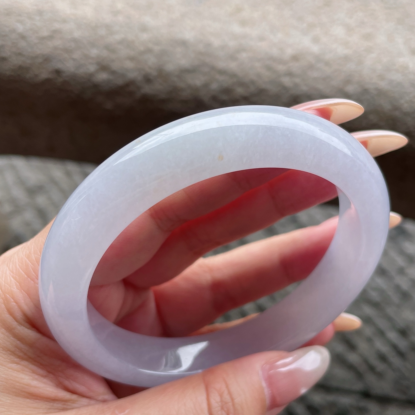 正圈，冰种白冰，大圈口，晶莹剔透，水润，种老，无裂，0428X14