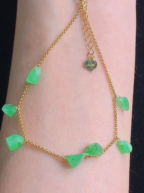  ，18k金镶冰晴随形手链，，尺寸6.8/4.9/3.4，№;y271100  24