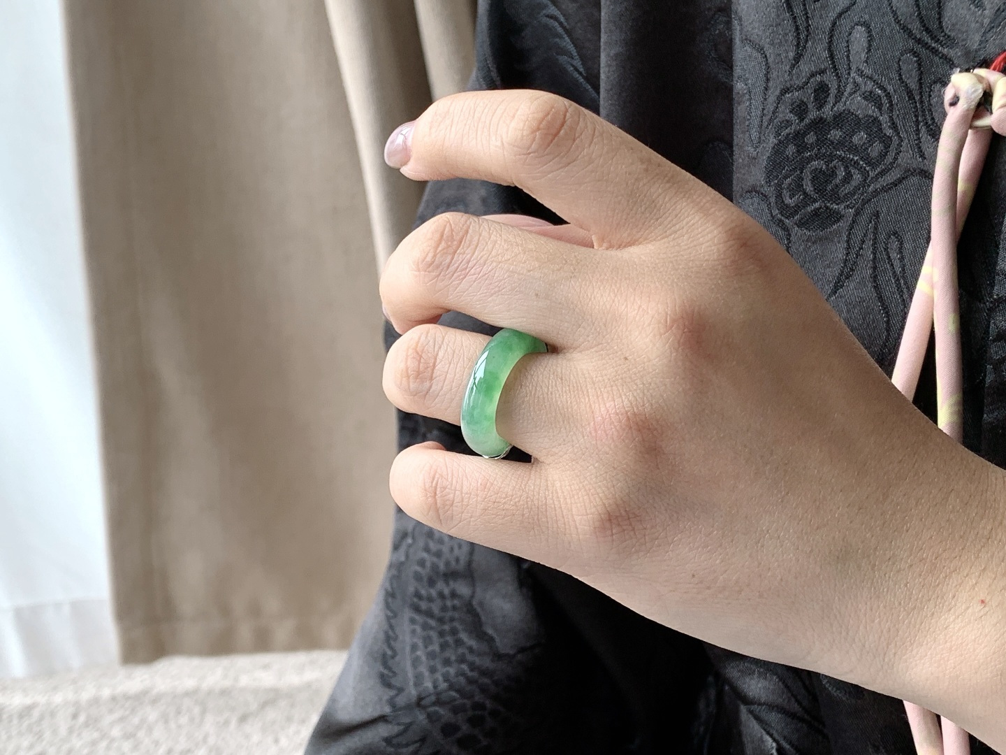 【裸石】🫧冰种飘绿花戒圈指环，性比高，飘花，尺寸6.2-5，圈口12号，重量5.5克