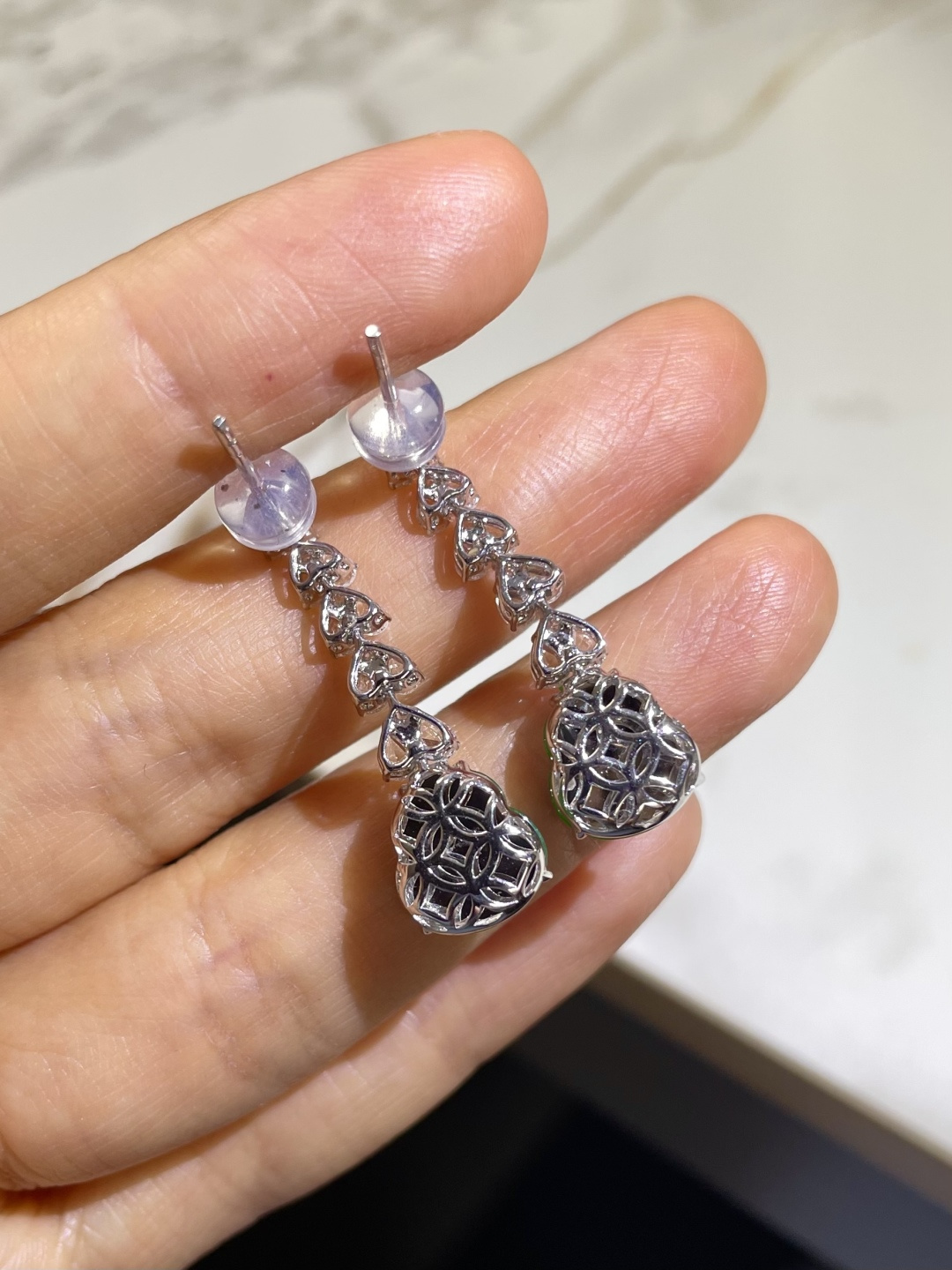 ️葫芦耳坠，裸石 10*8.5*3.5mm 29.5*8.5*5.5mm