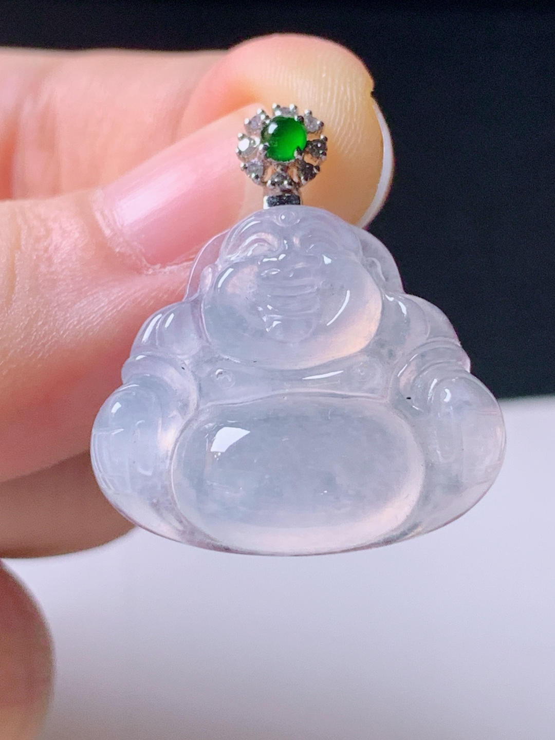 ️ 冰种佛公吊坠，无裂冰透水润，裸石19.4-22.8-6.125.7