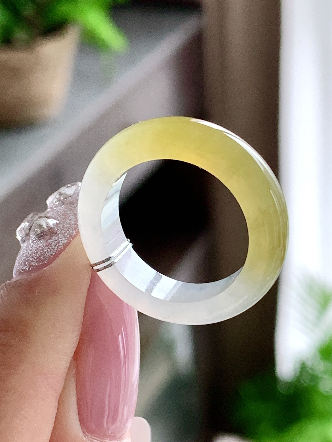 【裸石】🫧冰种黄翡戒圈指环，性比高，尺寸6.4-4，圈口16.5号，重量5克