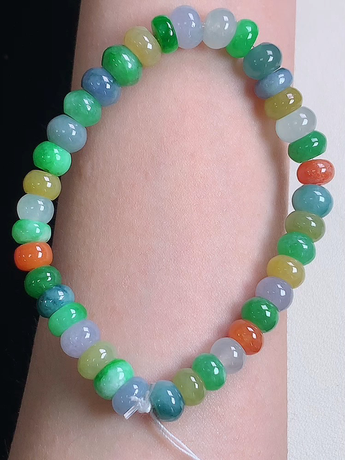 多彩算盘珠手链，，尺寸8.3/5.1，№:y26385  24