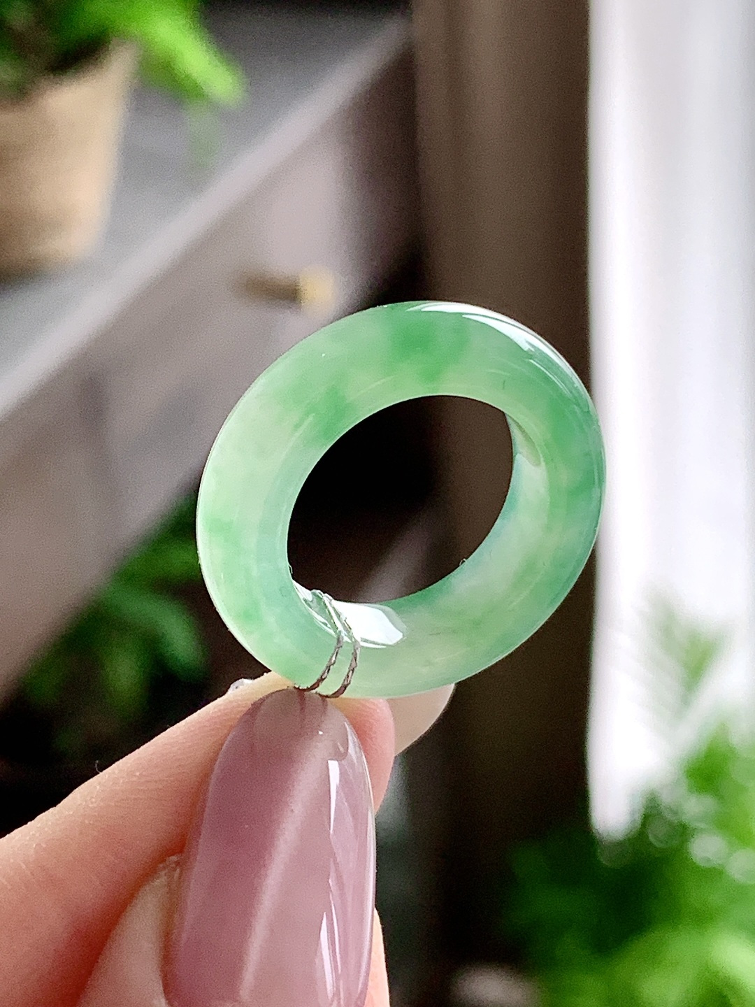 【裸石】🫧冰种飘绿花戒圈指环，性比高，飘花，尺寸6.2-5，圈口12号，重量5.5克
