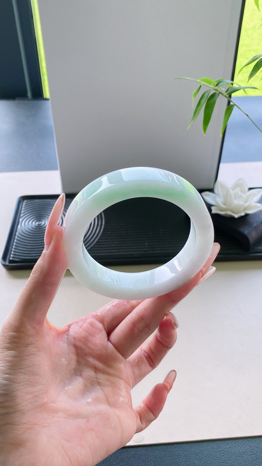 【白底青手镯胚】