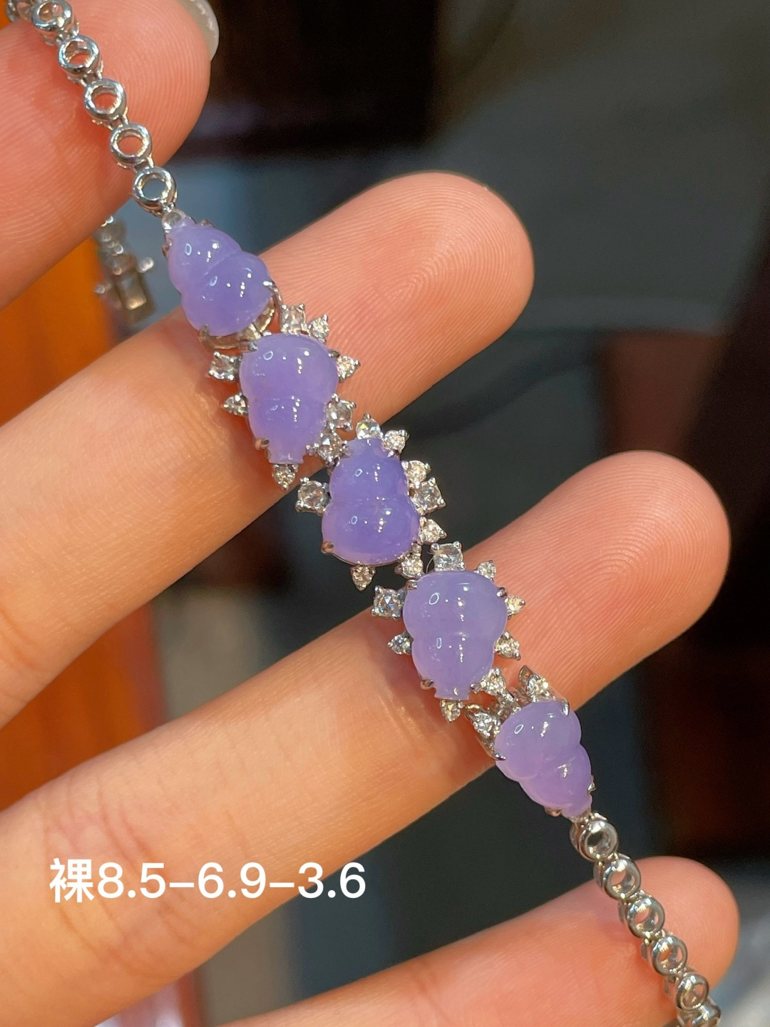 葫芦手链，，18k金镶嵌，8.5/6.9/3.6