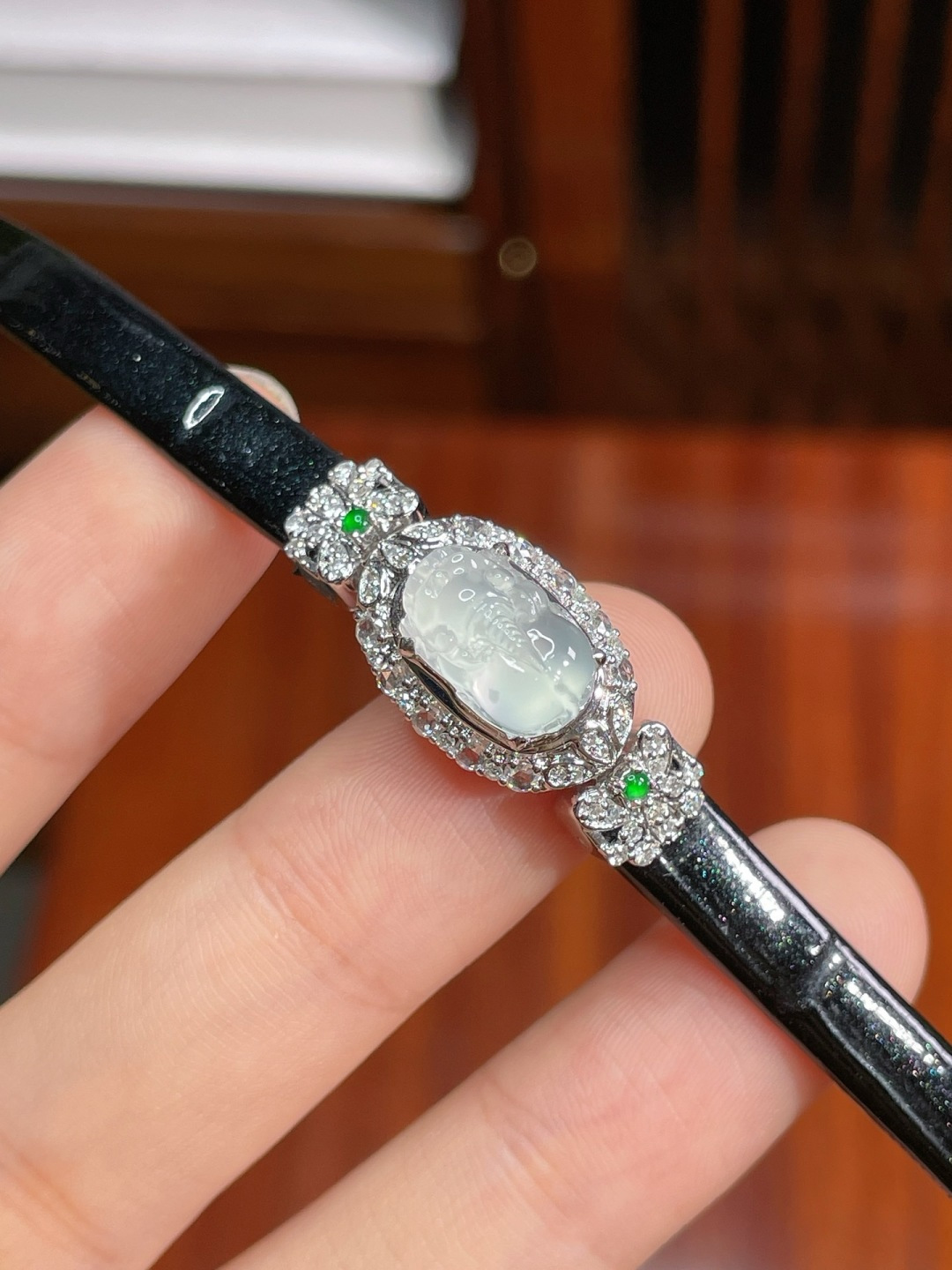 高冰貔貅手链，，18k金镶嵌，强烈推荐，11.1/7.8/4.2