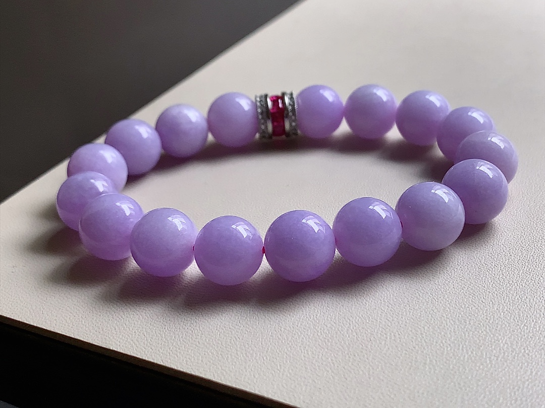 ️ 粉紫手串，紫色浓郁迷人，底子细腻，尺寸11.7