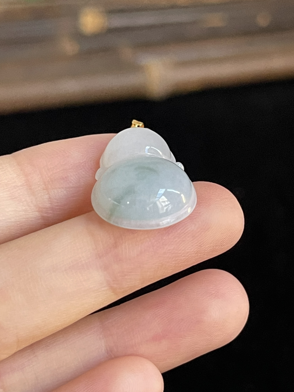 翡翠葫芦，印记：G18K