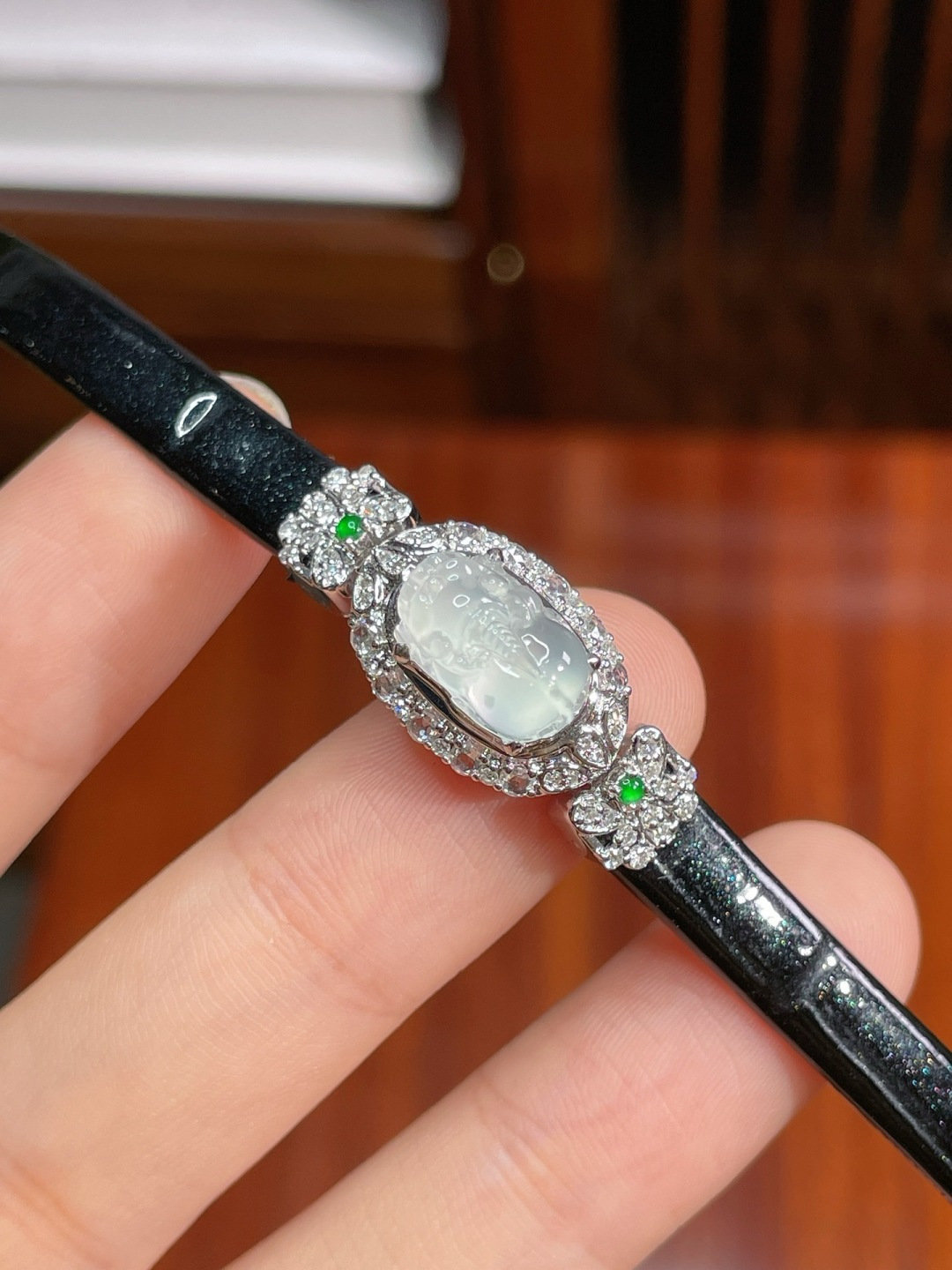 高冰貔貅手链，，18k金镶嵌，强烈推荐，11.1/7.8/4.2