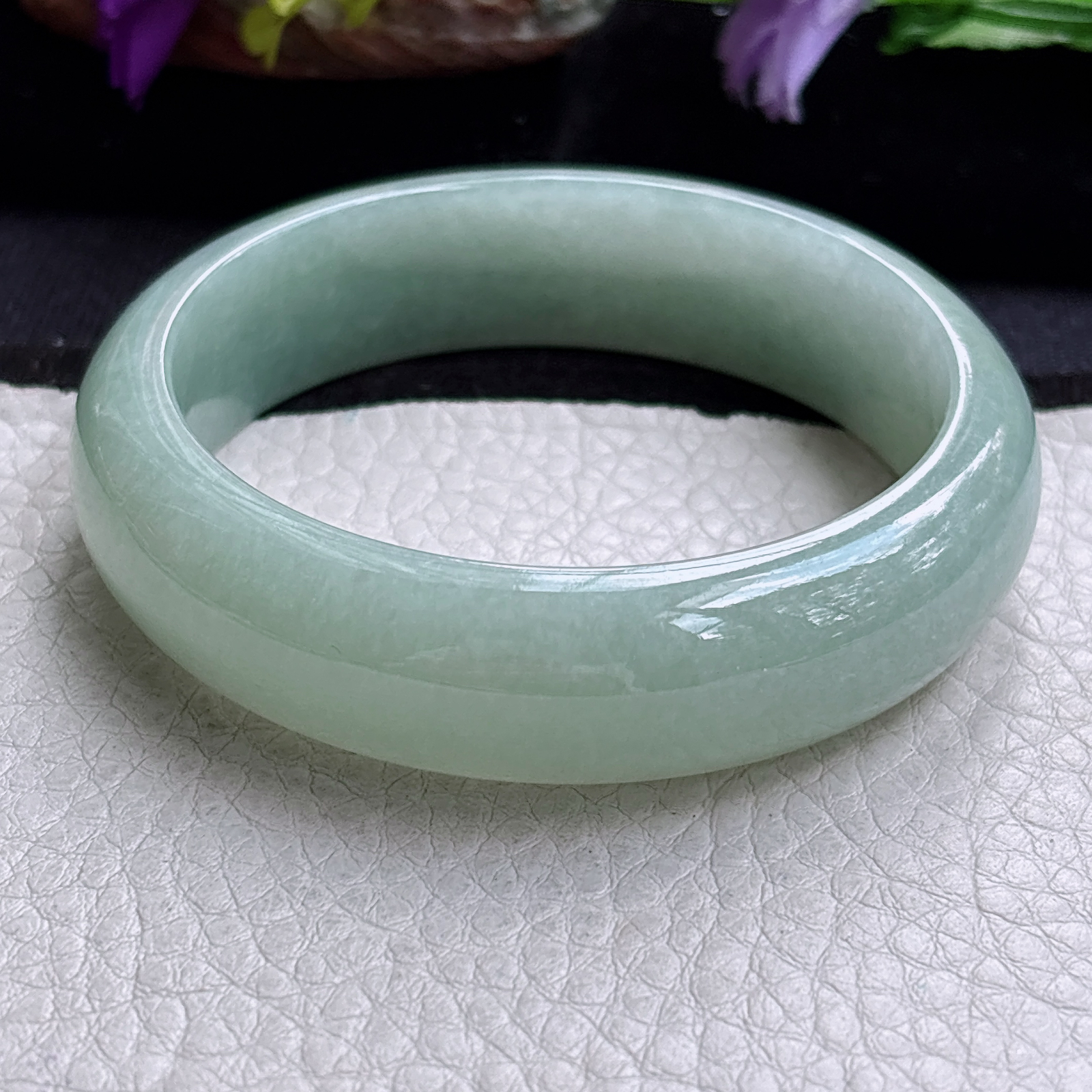 js实拍55.8*15.8*7.5轮胎镯 缅甸翡翠a货手镯满绿正圈大气玉镯子
