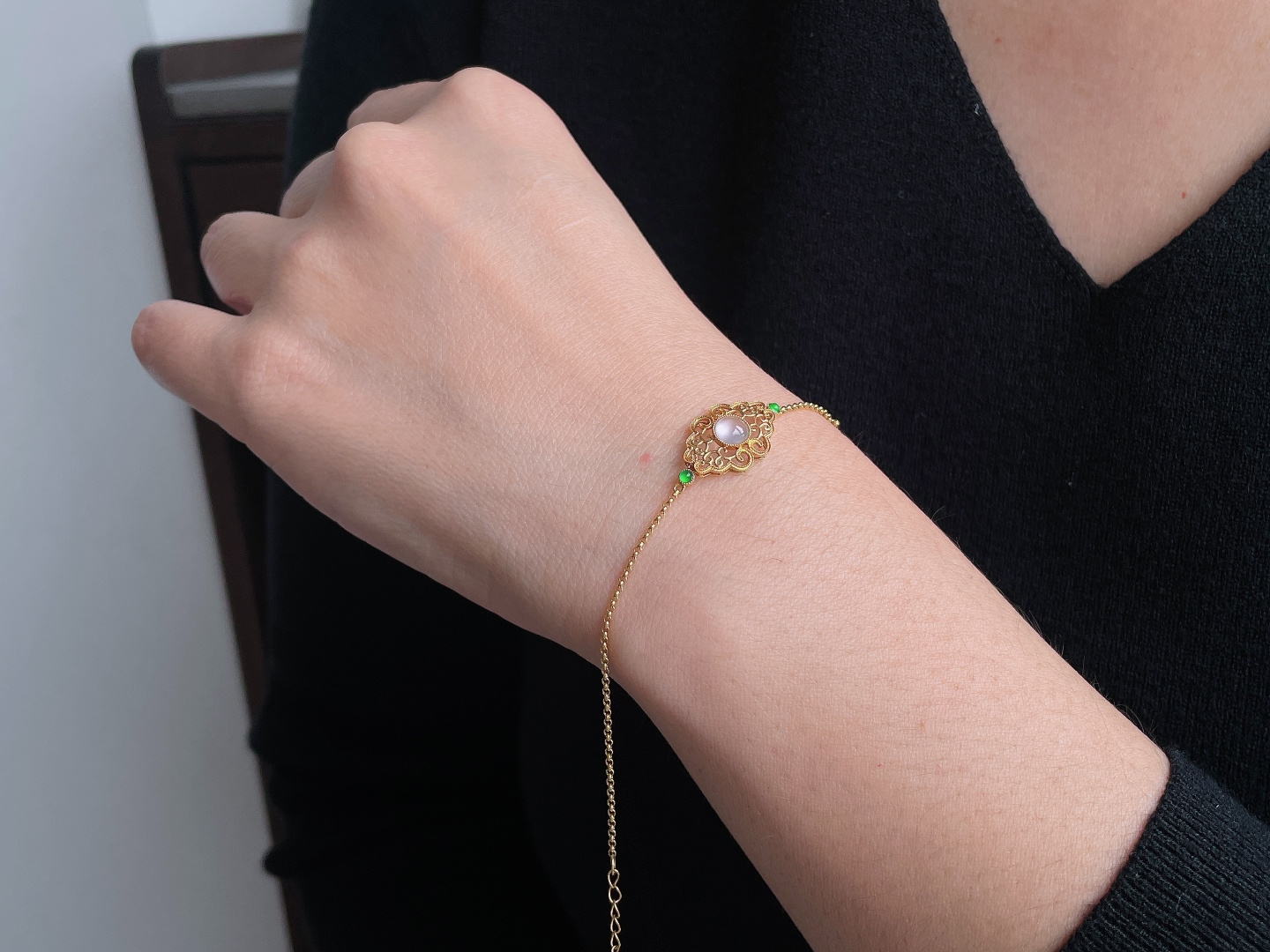 冰蛋面手链，18k金镶嵌，，性比高，18.5/11.6/4.2，5/5/1.6，1.8克