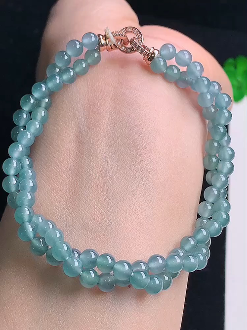 冰蓝水转运珠手链，度高，尺寸：4.9mm，№;y28lin2  26
