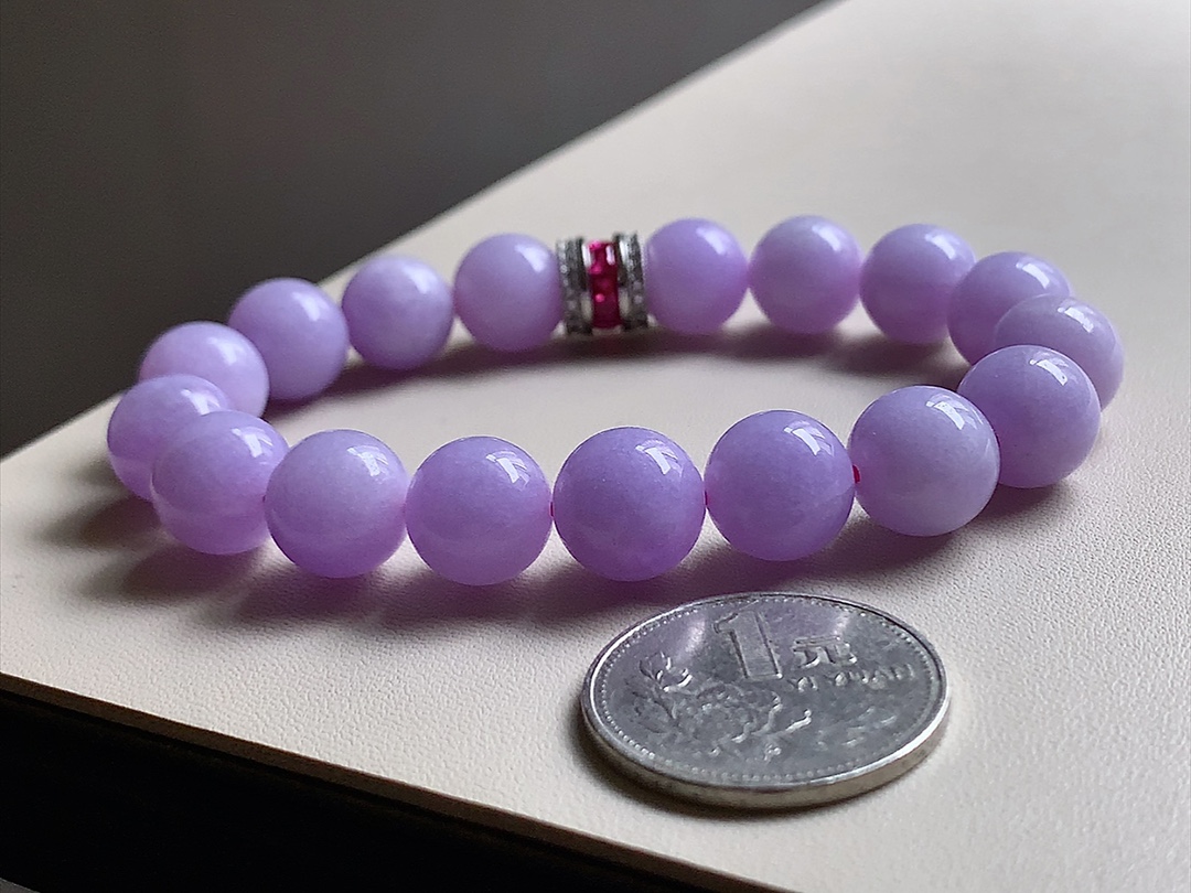 ️ 粉紫手串，紫色浓郁迷人，底子细腻，尺寸11.7