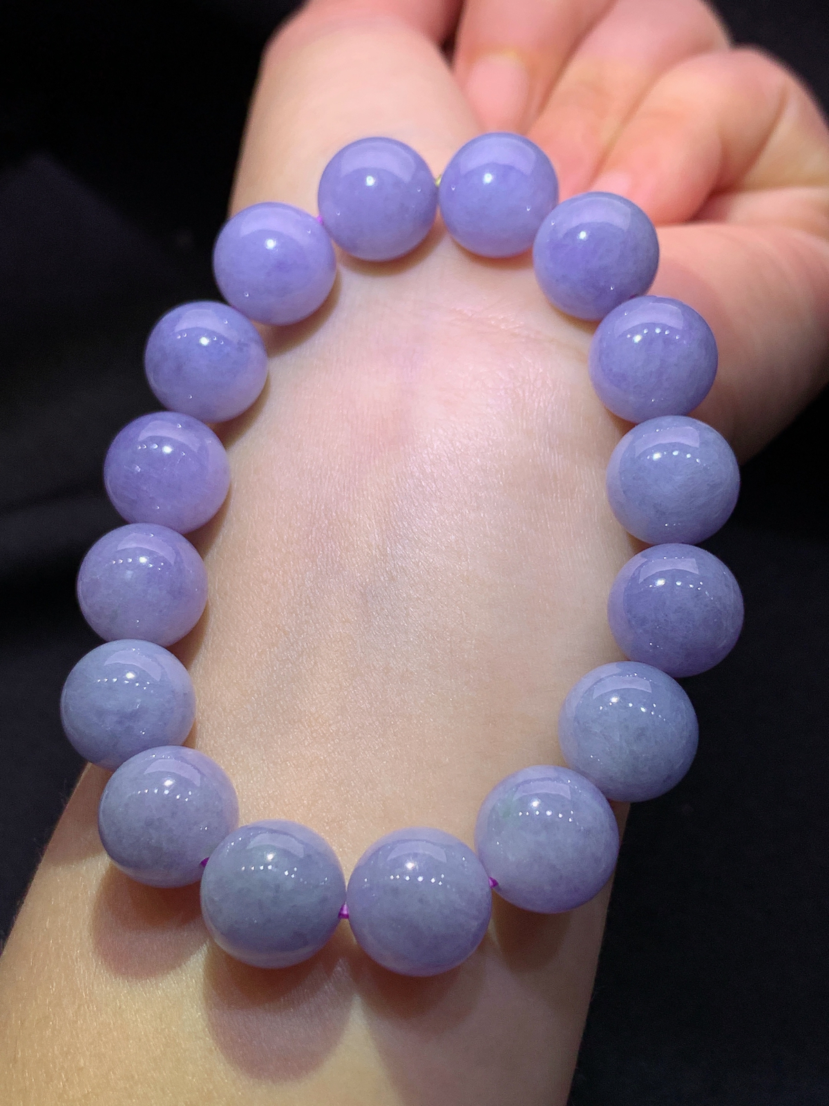 紫罗兰圆珠手串，手链，冰润鲜艳，玉质细腻，种水足，Be 直径12