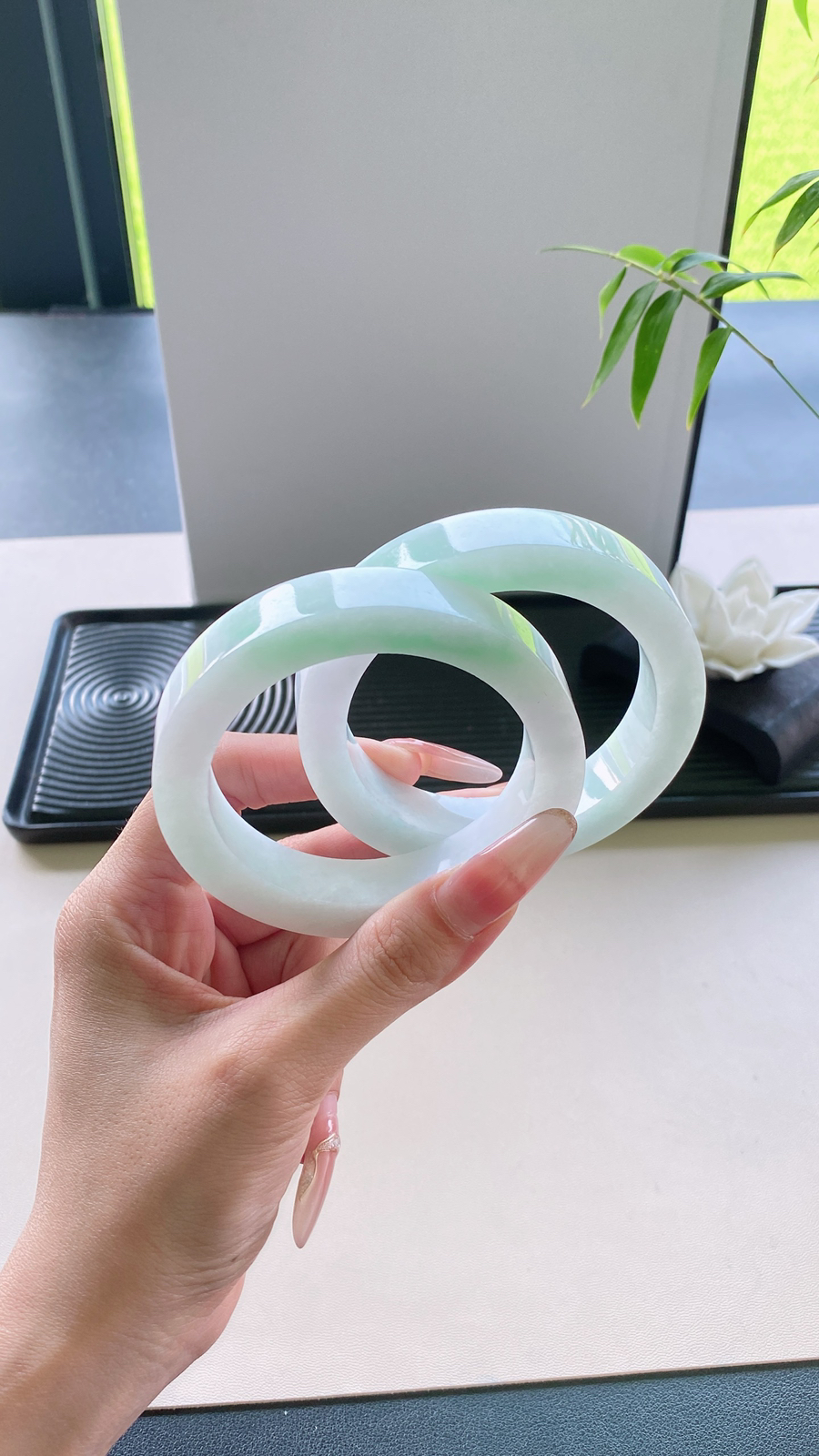 【白底青手镯胚】