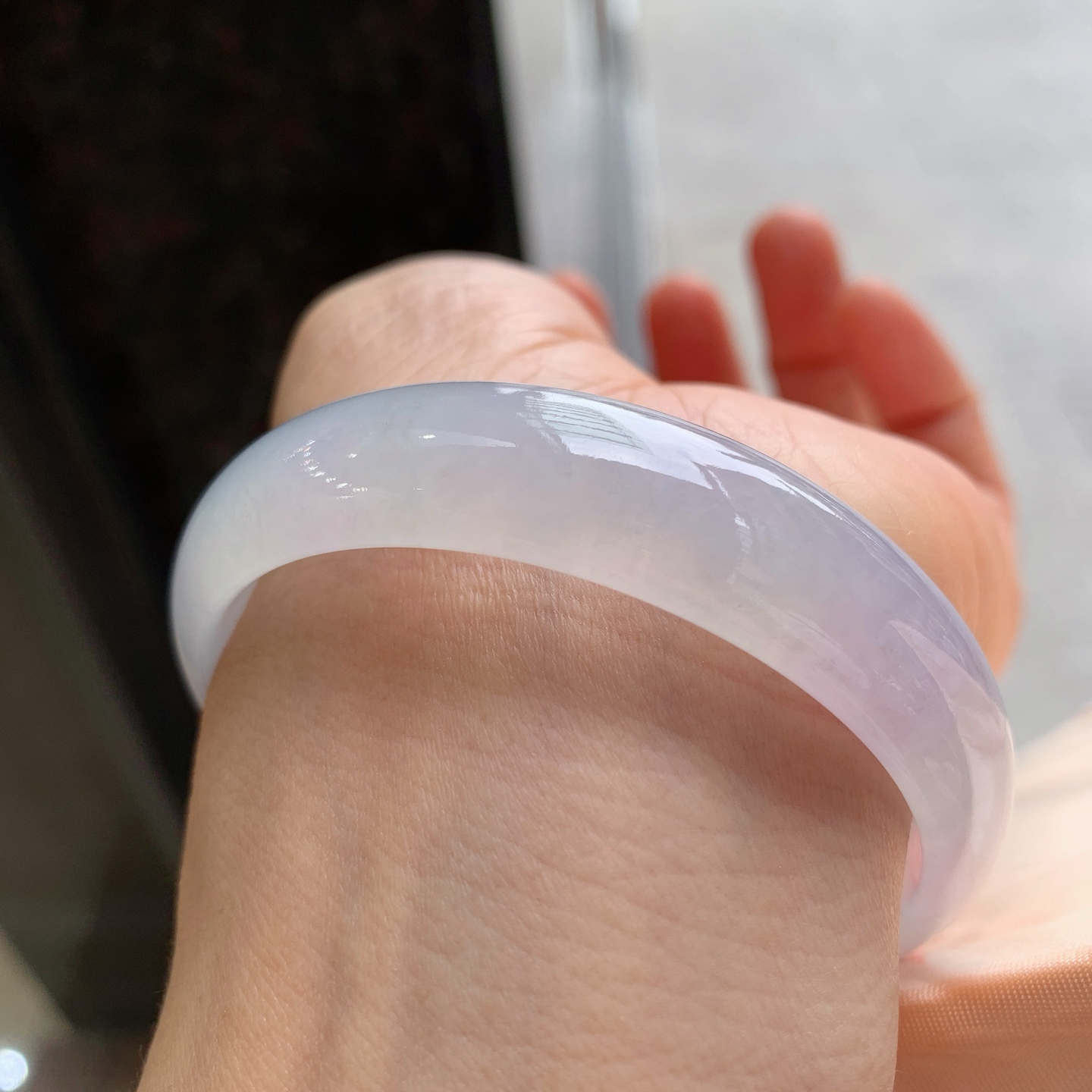 正圈冰镯，无裂，尺寸：58/14/6.5，冰润