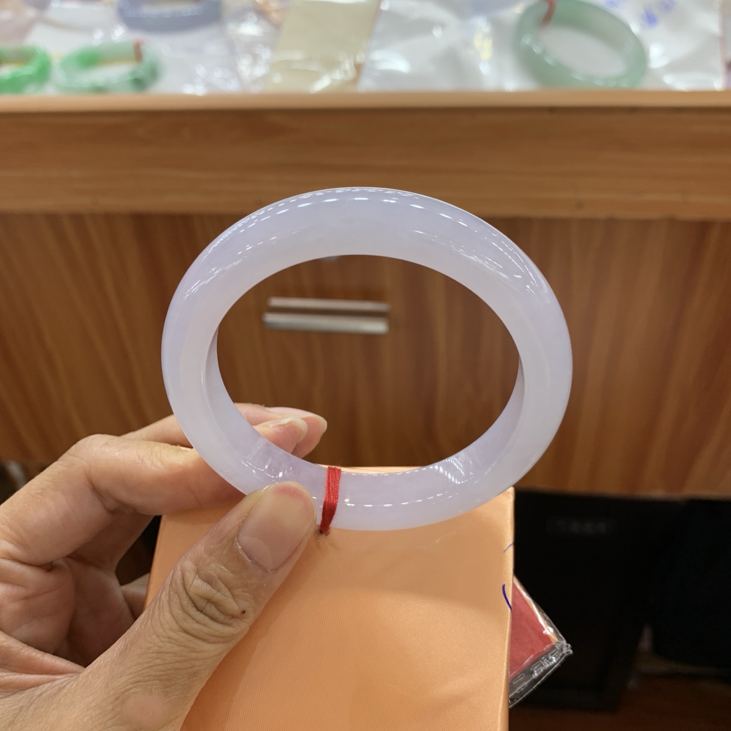 042813FN，冰紫正圈翡翠手镯，58-12.7-9.3