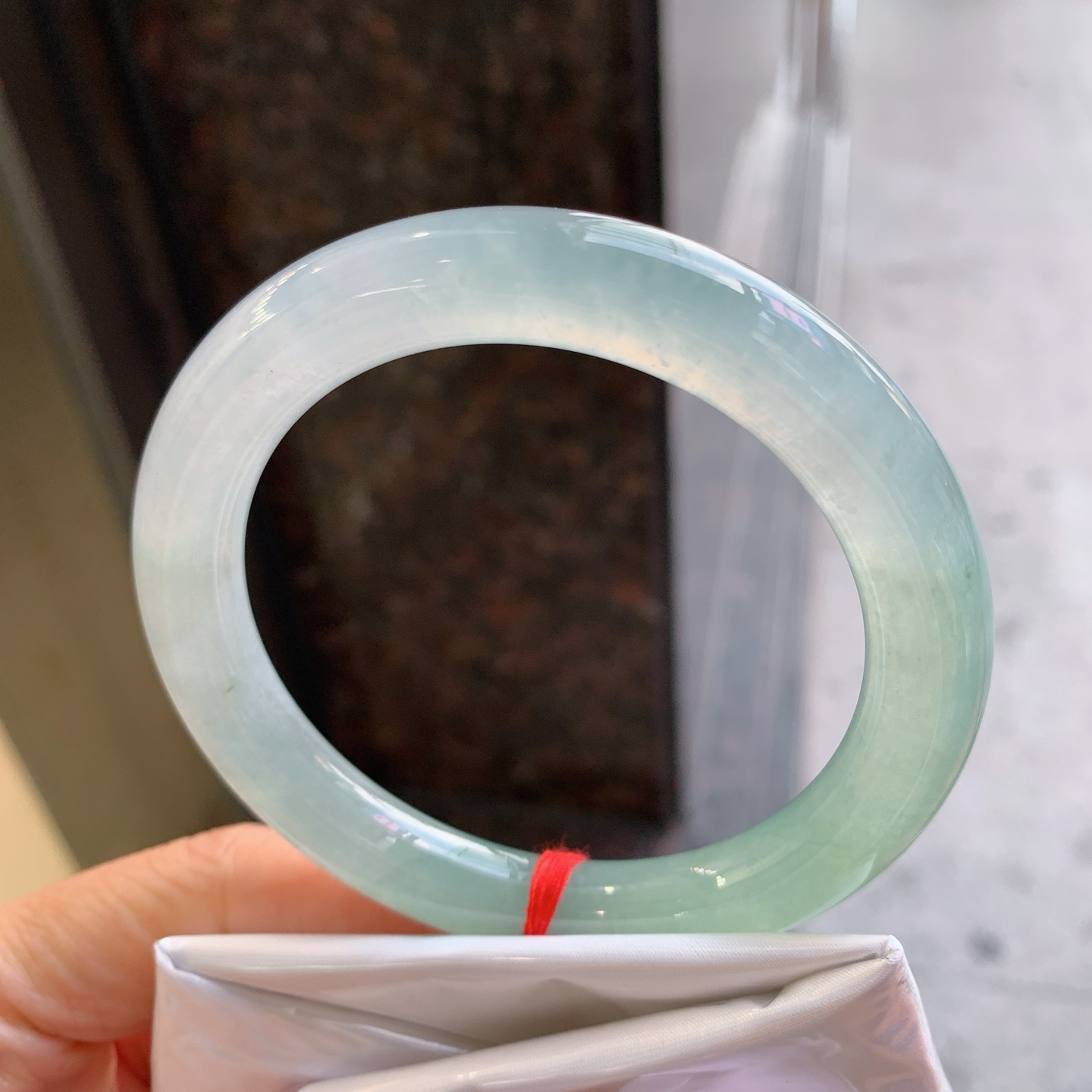 圆条冰晴，无裂，尺寸：57.5/9.6/10，冰润