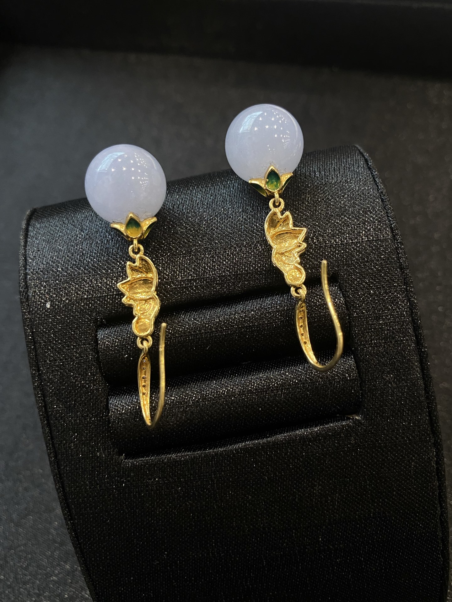 20260428（四）,18K淡紫罗兰珠子耳坠,整体43.4/12.4