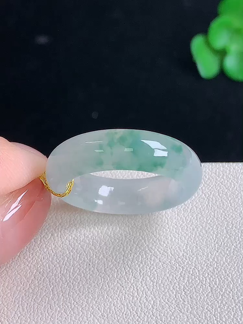  ，冰飘花指环，无裂，尺寸15.7/5.8/3.5，10.5号，№;y281044 25