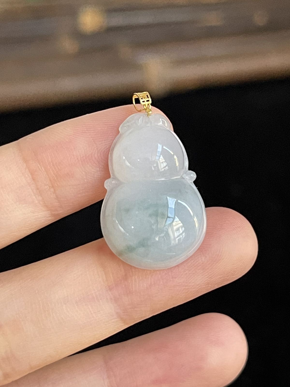 翡翠葫芦，印记：G18K