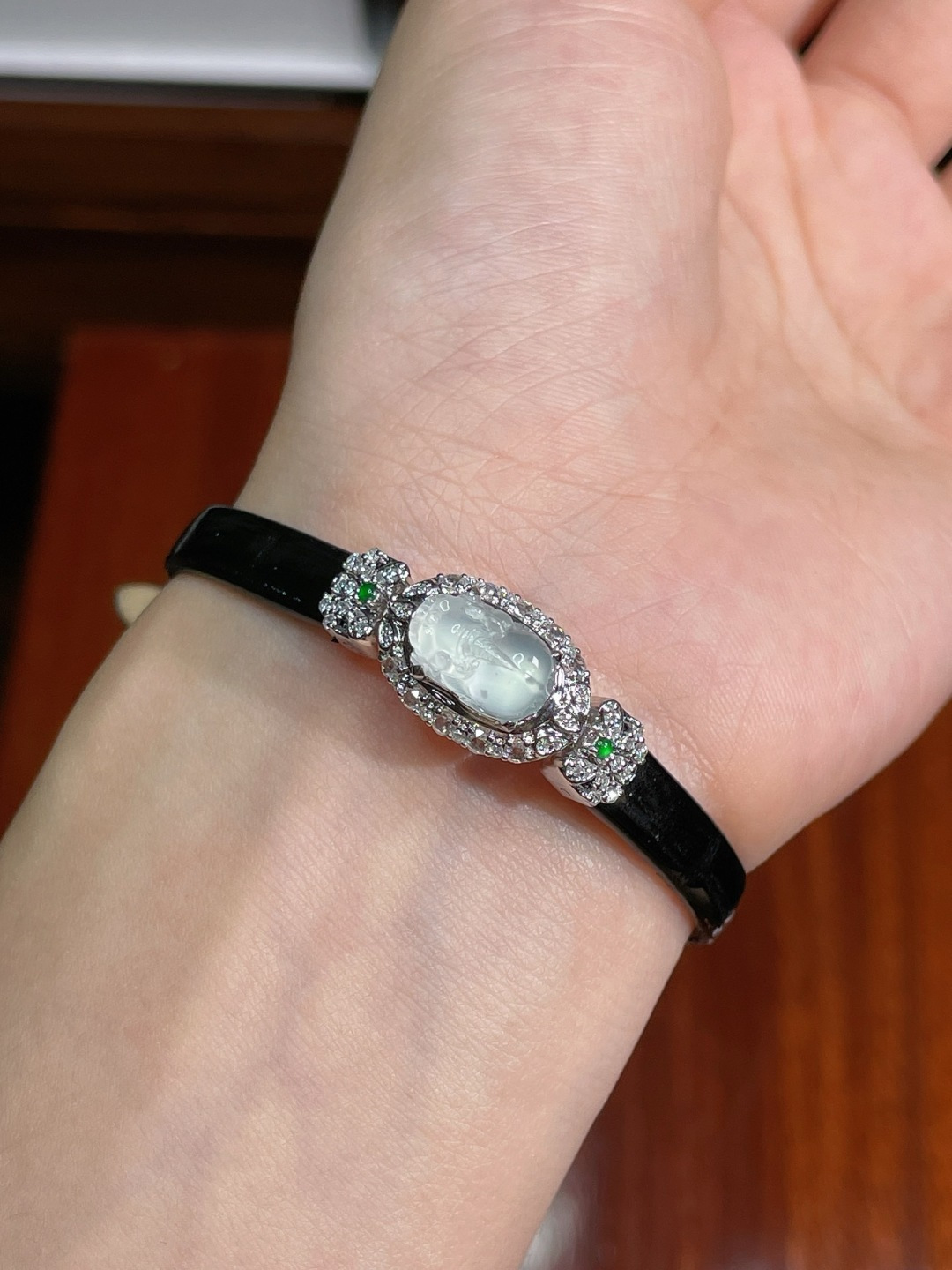 高冰貔貅手链，，18k金镶嵌，强烈推荐，11.1/7.8/4.2