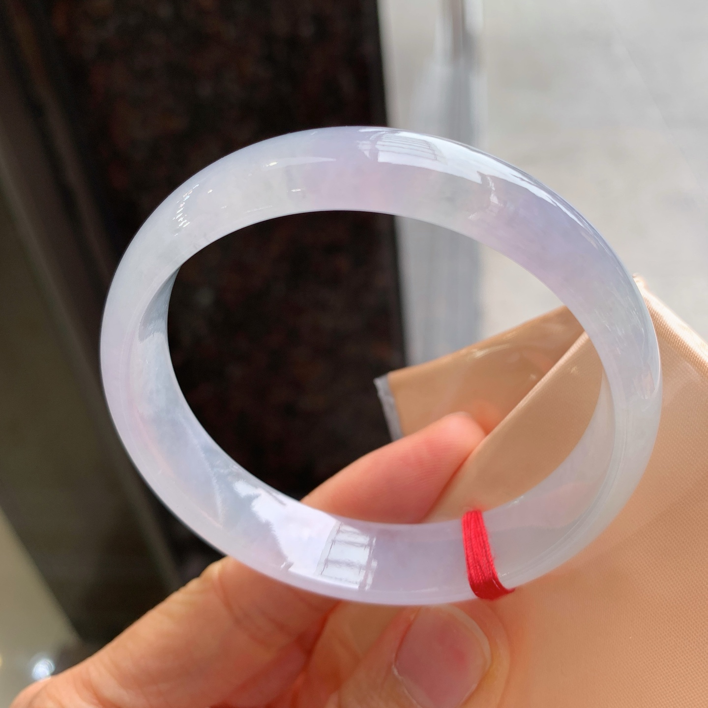 正圈冰镯，无裂，尺寸：58/14/6.5，冰润