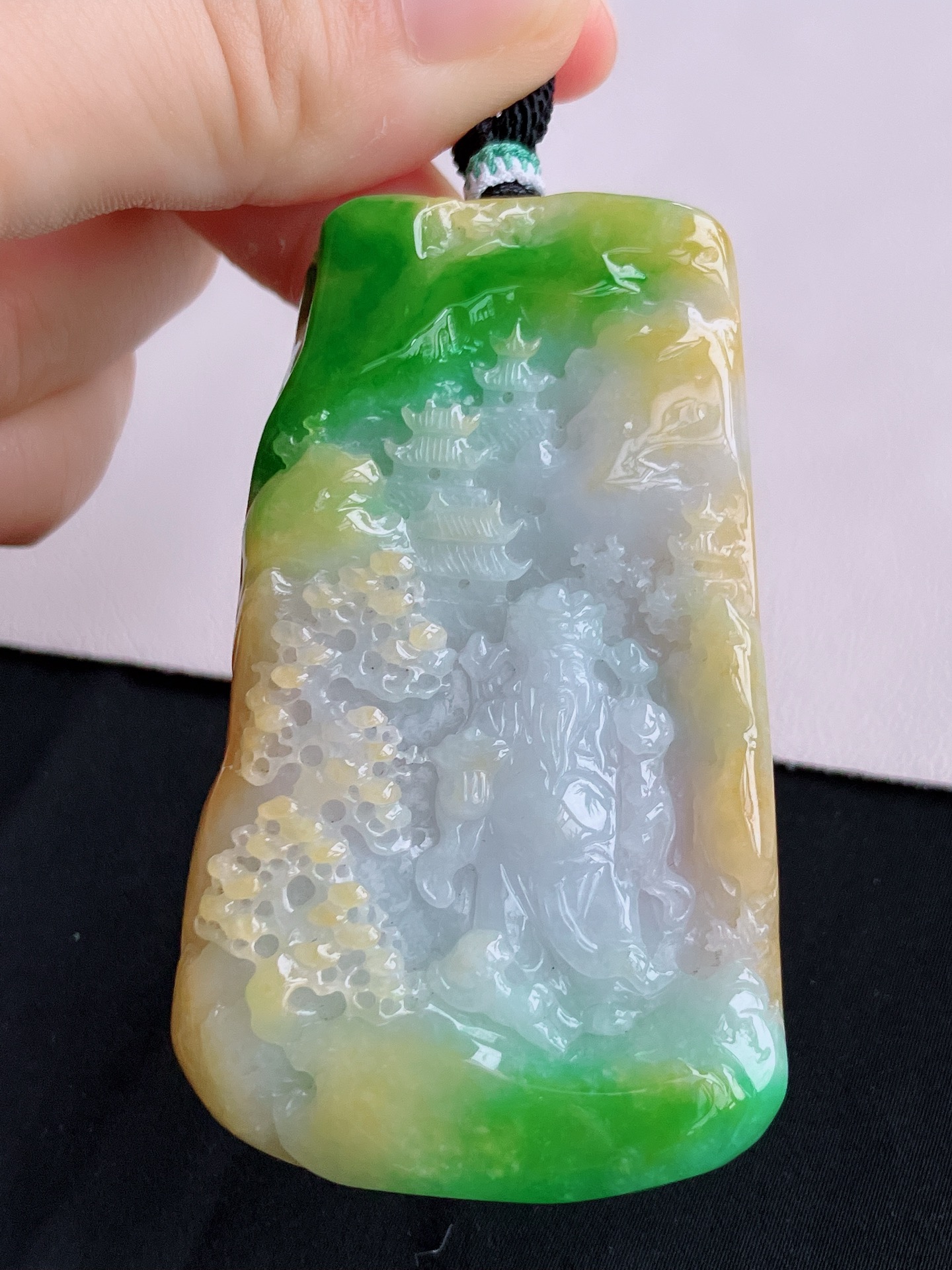 ️，三彩财神到，饱满大气，尺寸69.6/43/15，自然光实拍