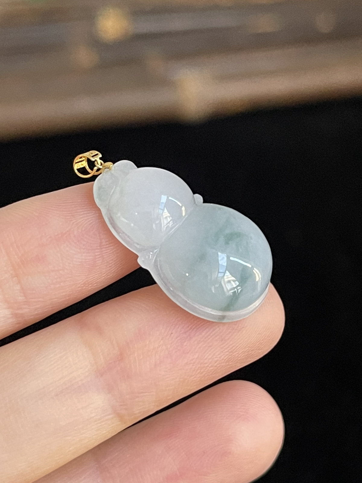 翡翠葫芦，印记：G18K