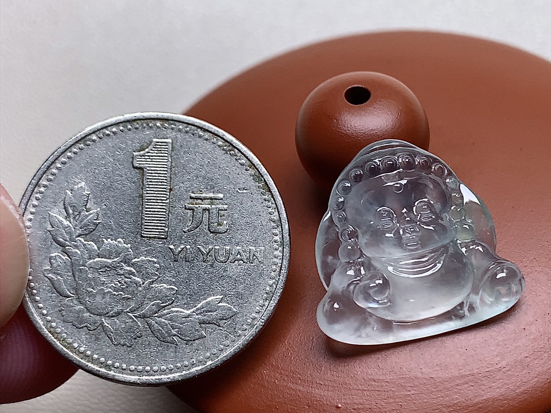 ️ 玻璃种宝宝佛 冰透感十足，造型可爱，尺寸18.5*17.8*6
