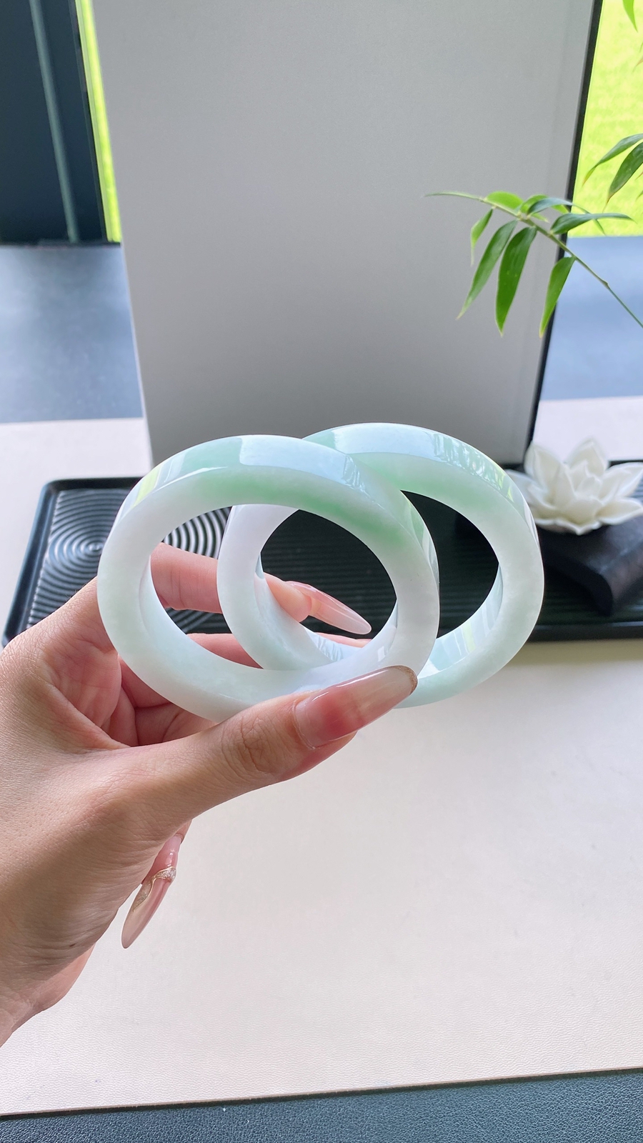 【白底青手镯胚】