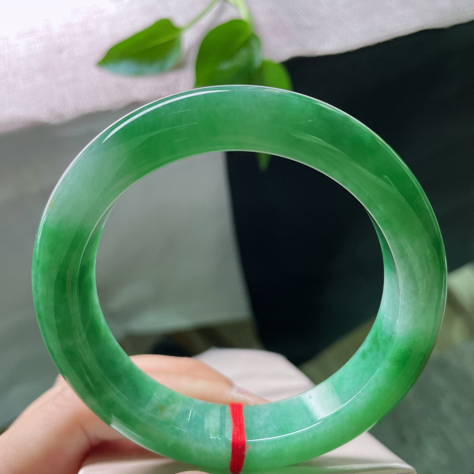 61.1/13.8/10.5，满绿正圈，大圈口，如深潭碧波，静水深流。洒金招财进宝。皮纹，ss49959a..