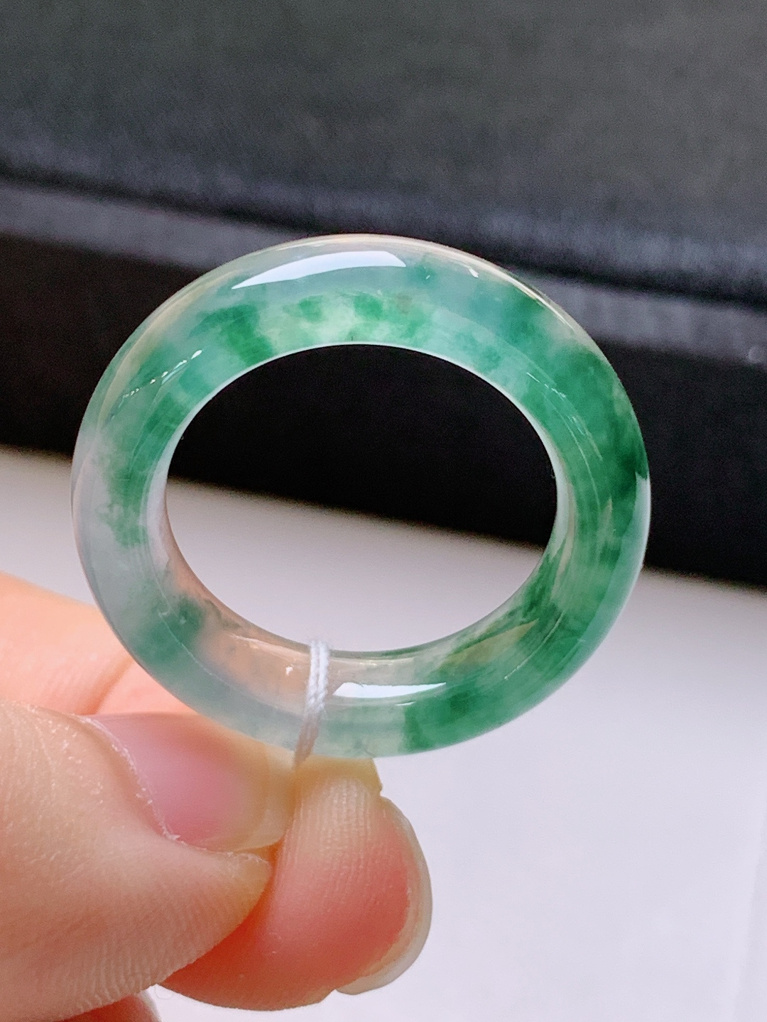 ️ 冰种飘花指环，无裂冰透水润，飘花灵动，裸石26.8/6.3/4.4，圈口17