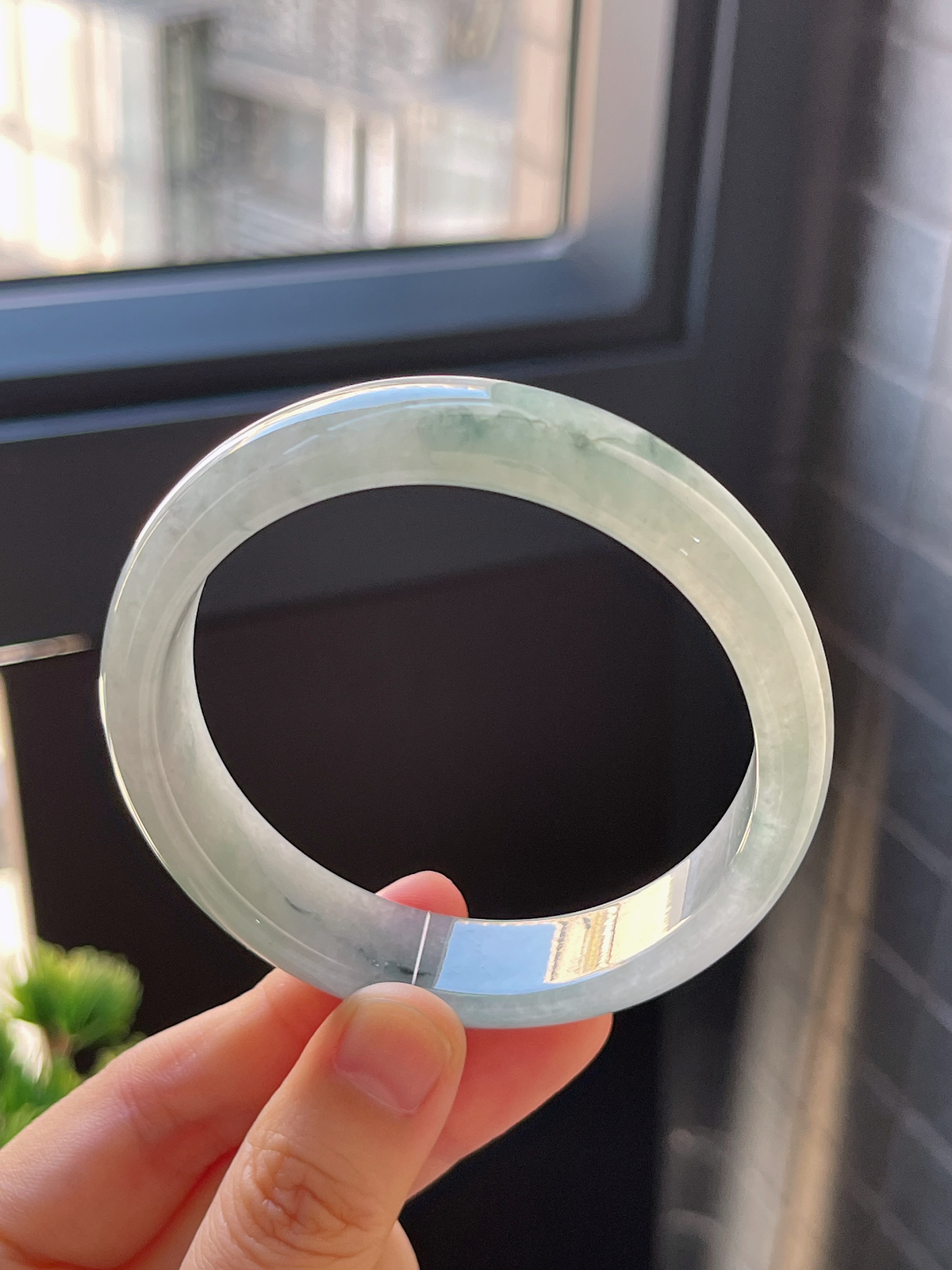 正圈57.8圈口，翡翠糯化种飘花手镯